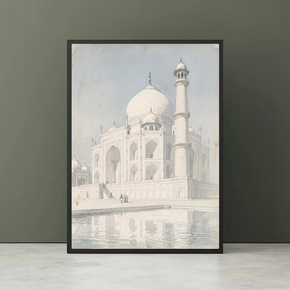 Vintage Taj Mahal Illustration Printable Wall Art Architectural Sketch Indian Landmark Art Print Digital Download - image 5