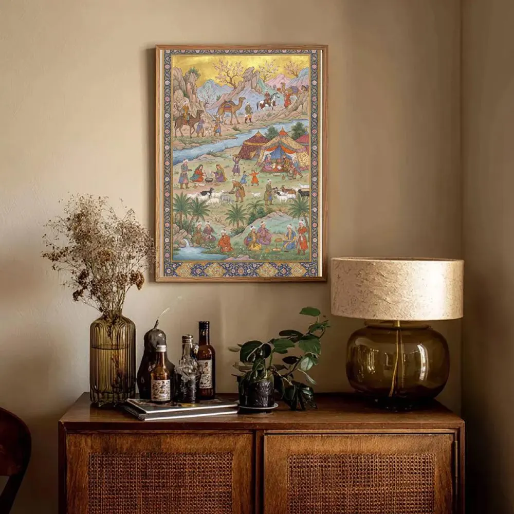 Mughal Miniature Art Print, Vintage Indo Persian Painting, Traditional Indian Wall Art, Islamic Cultural Decor Digital Download - image 3