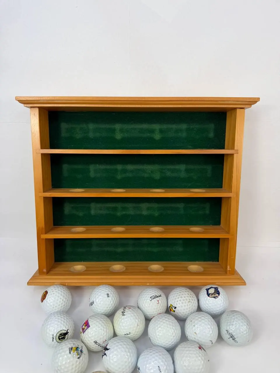 Vintage Disney Golf Balls Lot 16 Mickey Donald Tigger Genie Wooden Display Case - image 4