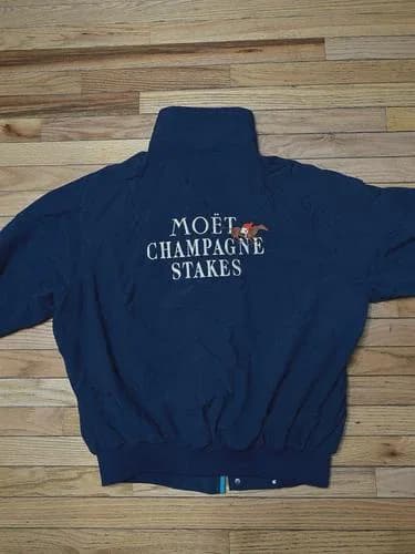 Vintage Moët Champagne Stakes Blue Jacket Auburn Sportswear Size XL - image 4