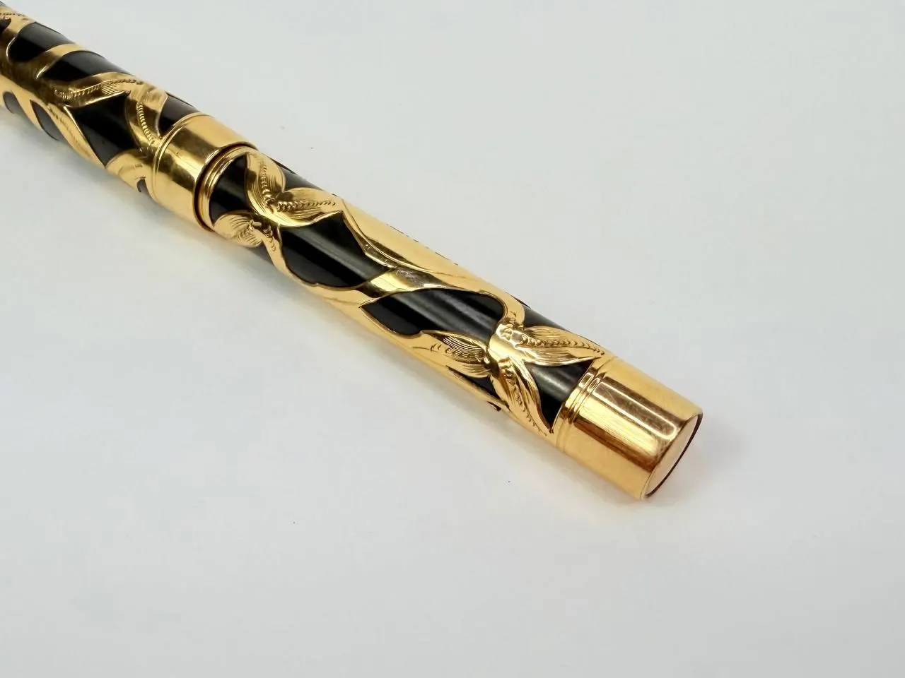 Vtg Restored CONKLIN CRESCENT Fountain Pen Gold Filled Filigree Overlay NIB 14k - image 5