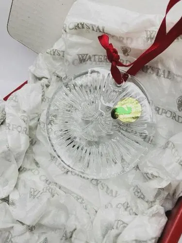 WATERFORD CRYSTAL PEACE disk ornament 3” w/ Original Box Holiday Tree Toy Bird - image 5