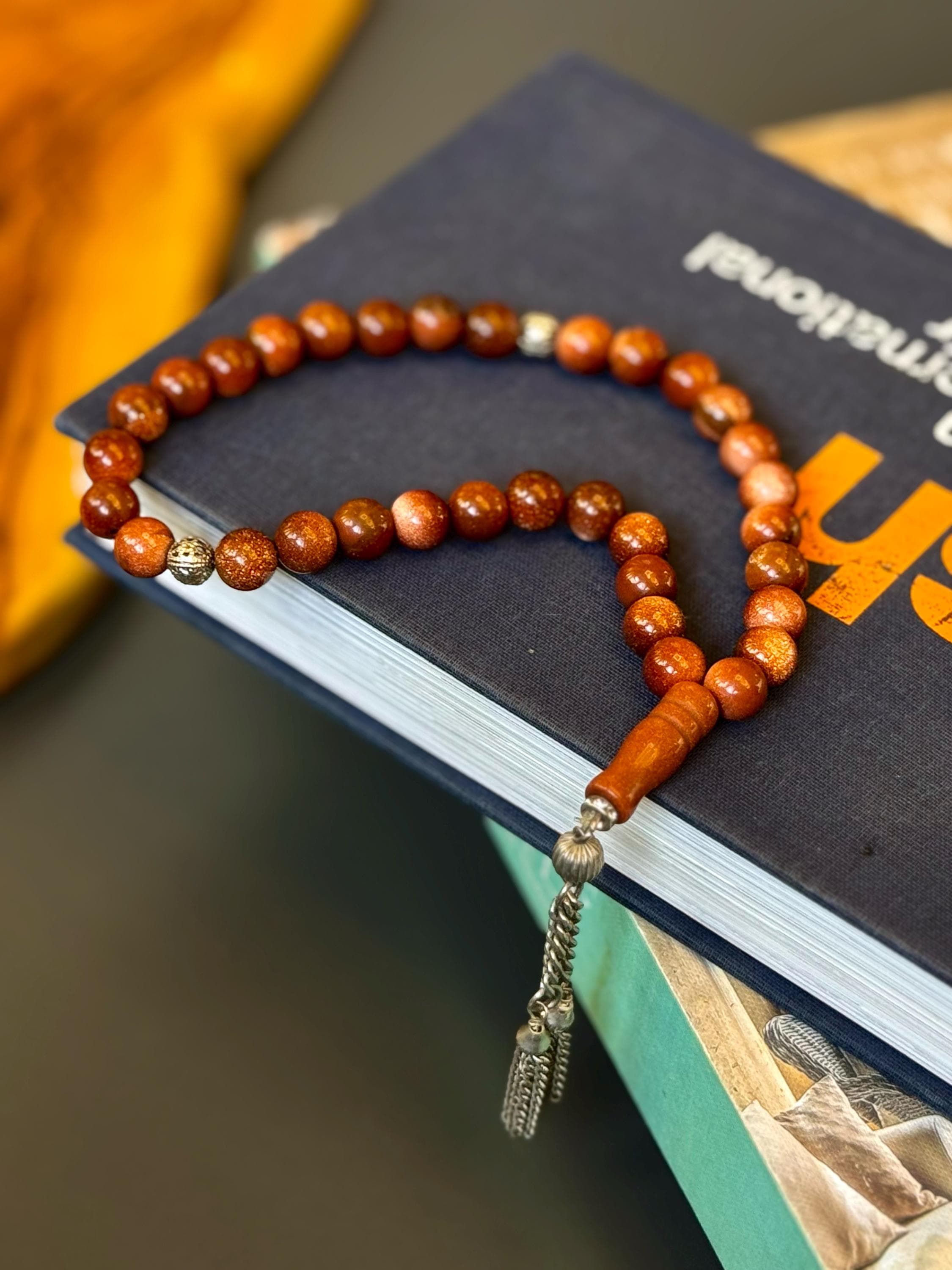 Red Jasper Agate Islamic Prayer Beads, 33-Bead Muslim Tasbih - image 3