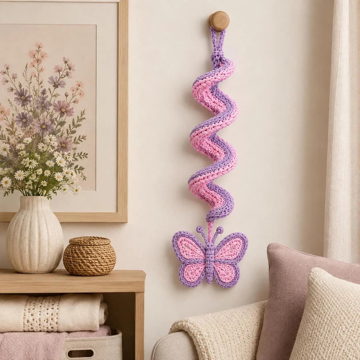 Crochet Butterfly Wind Spinner Pattern PDF, Spiral Hanging Garden Decor, Beginner Crochet Tutorial - image 5