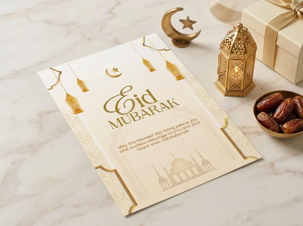 Editable Eid Mubarak Card Template, Canva Greeting (Digital Download) - image 3