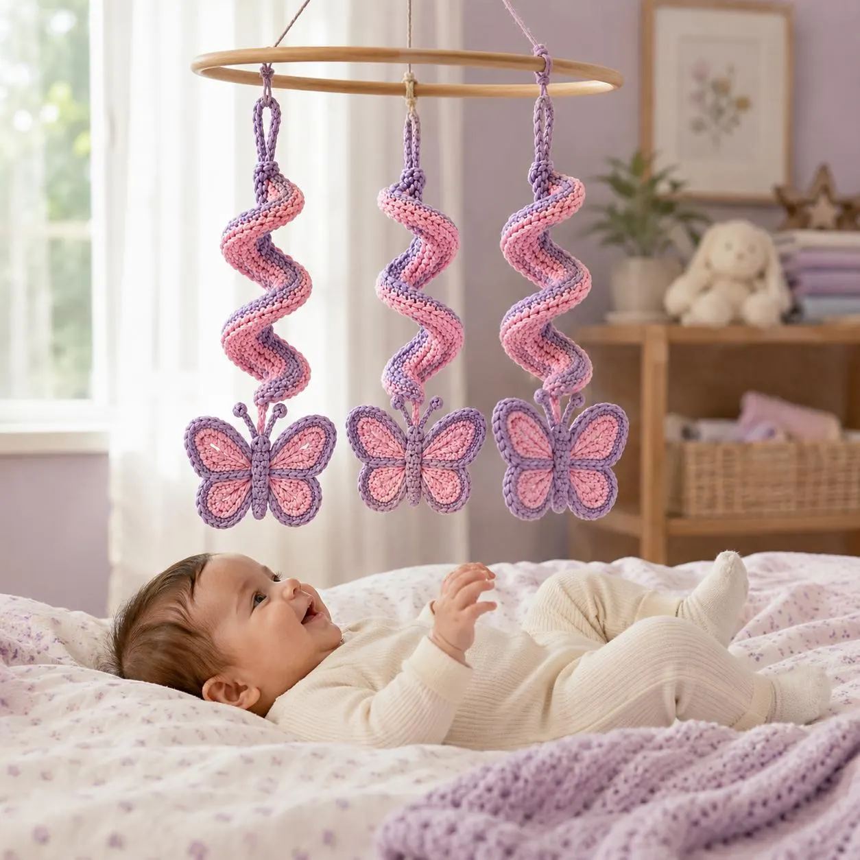 Crochet Butterfly Wind Spinner Pattern PDF, Spiral Hanging Garden Decor, Beginner Crochet Tutorial - image 3