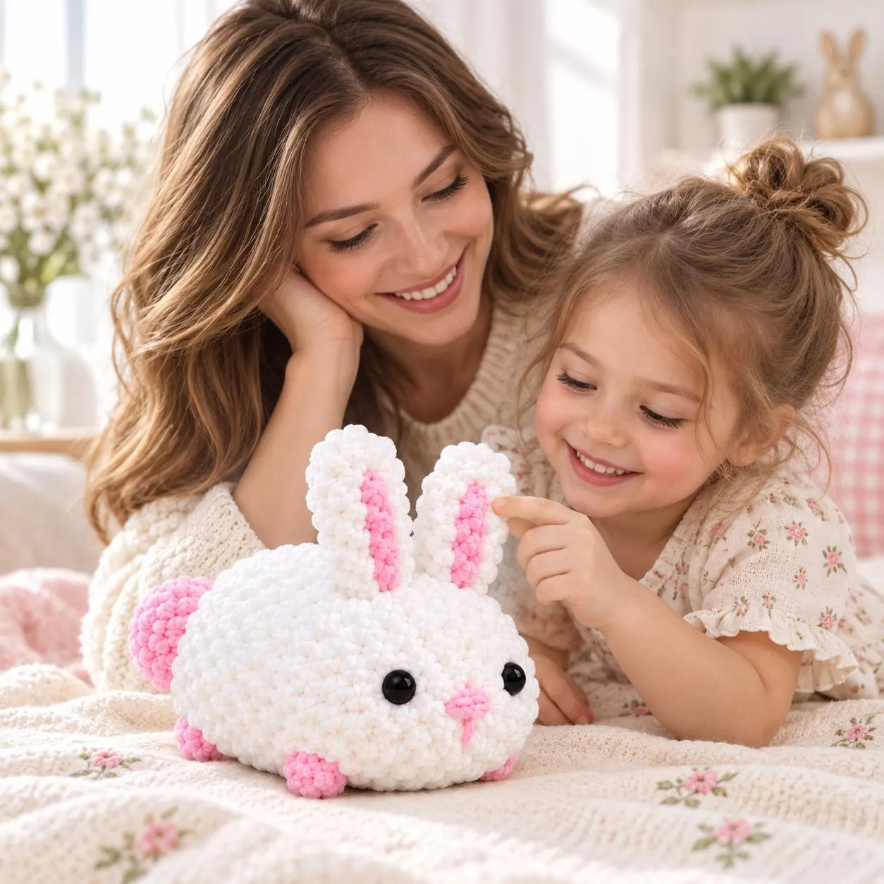 Loaf Bunny Crochet Pattern PDF | White & Pink Rabbit Amigurumi Plushie | Beginner Friendly Chenille Toy with Step by Step Visual Guide - image 5