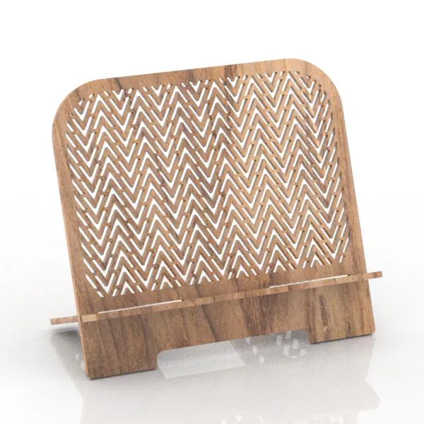 Geometric Wooden Tablet Holder, Laser Cut Stand (SVG DXF File) - image 4