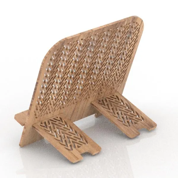 Geometric Wooden Tablet Holder, Laser Cut Stand (SVG DXF File) - image 3