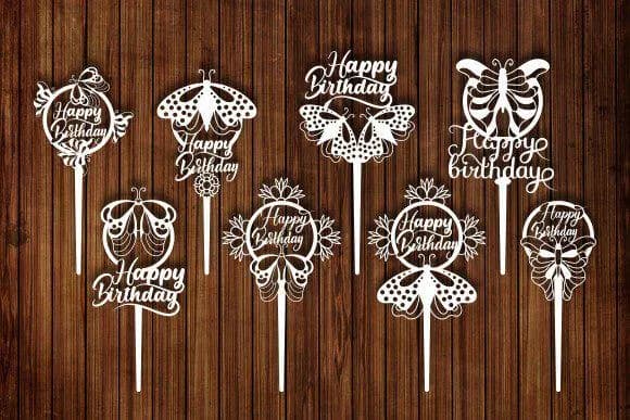Birthday Cake Topper SVG Bundle, Laser Cut Files, Cricut Silhouette Decoration - image 5
