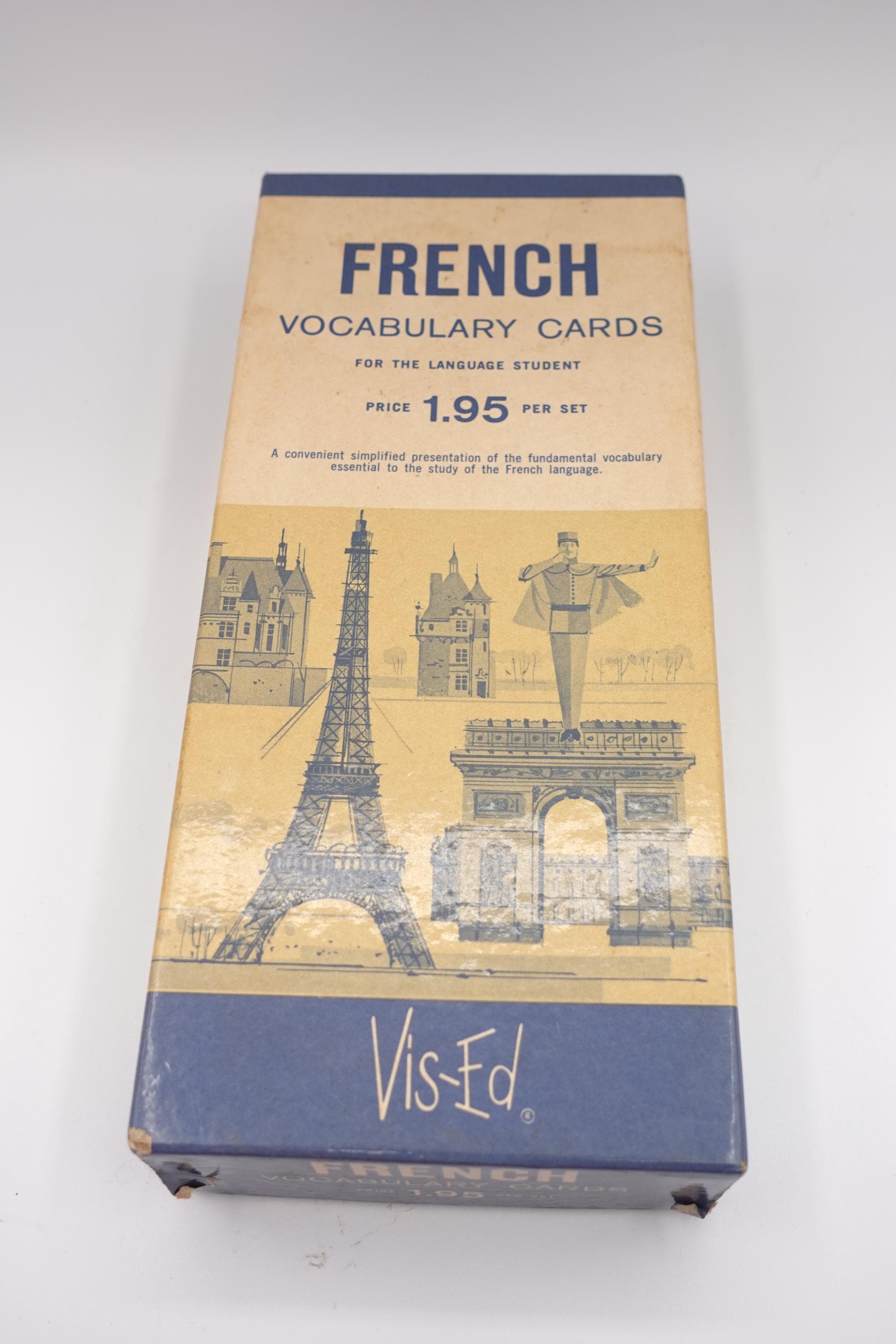 Vintage Vis-Ed French Vocabulary Cards Original Box French Flash Cards Language Learning Ephemera Dayton Ohio - image 3