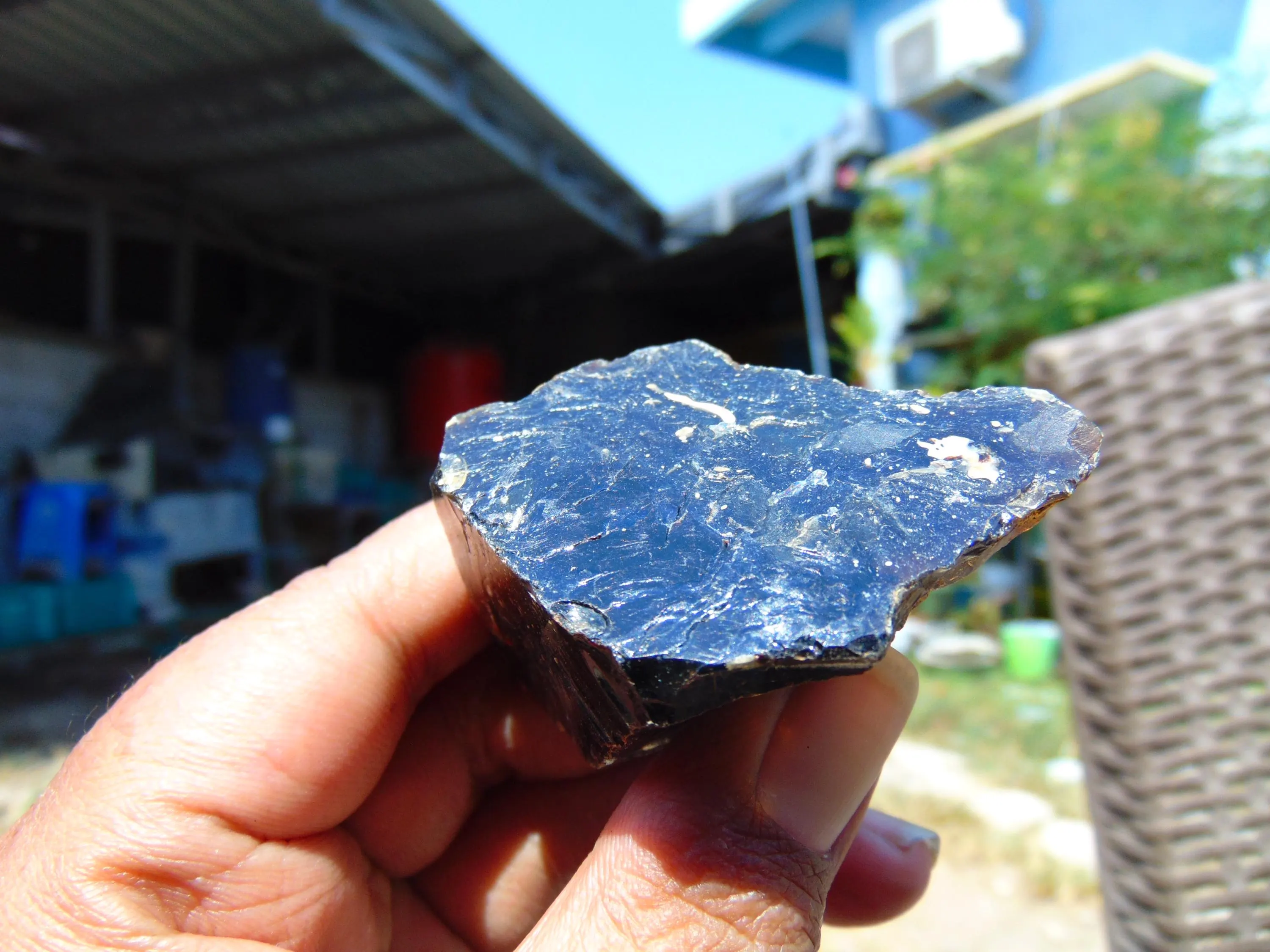 36 gram Rough Raw Indonesian Crystal Blue Amber 26RBX26 52x31x30