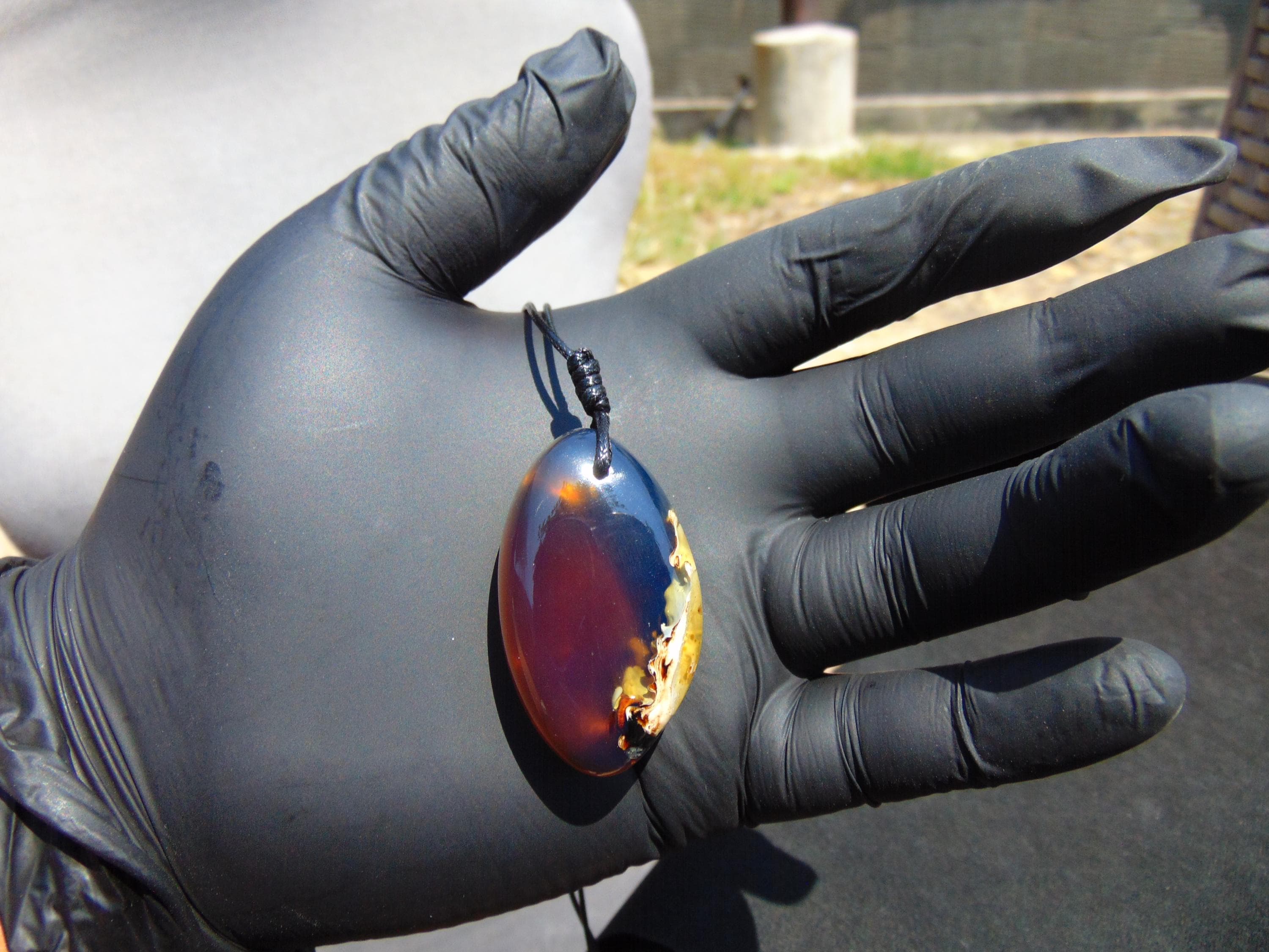 Genuine Natural Indonesian Blue Amber Pendant 9 gr – PBY613 - image 4