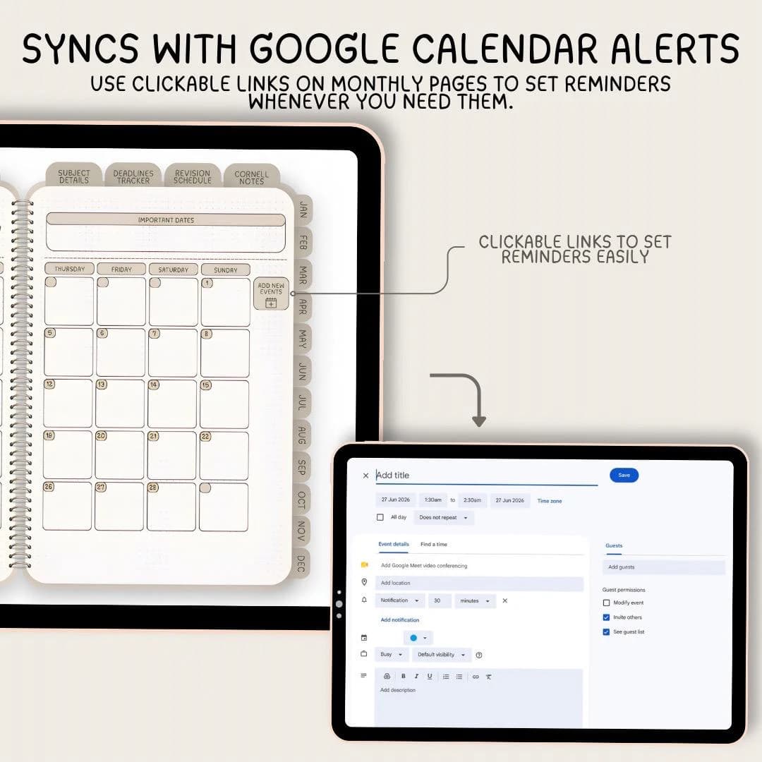 2026–2027 Digital Academic Planner | Digital Student Planner with research-backed study templates. Instant download | Apple, Android & more. - image 4