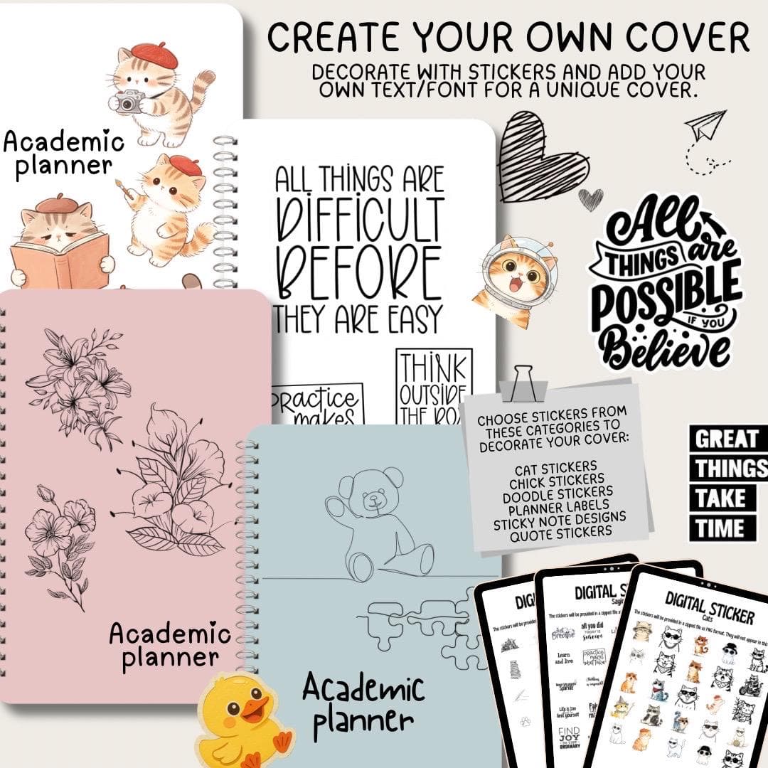 2026–2027 Digital Academic Planner | Digital Student Planner with research-backed study templates. Instant download | Apple, Android & more. - image 5