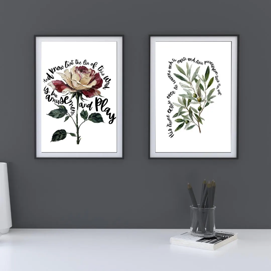 Set of 3 Islamic Art + FREE BONUS Bismillah | Surah Ankabut • Ikhlas • Ayatul Kursi | Impasto Style | Digital Bundle - image 4