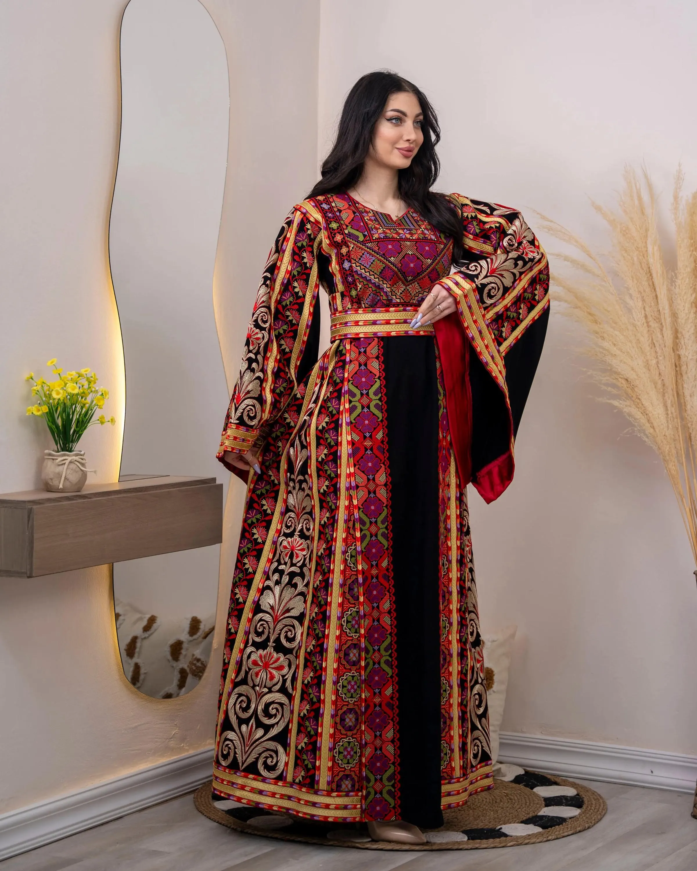 Embroidered Palestinian Thobe Dress – Needlework