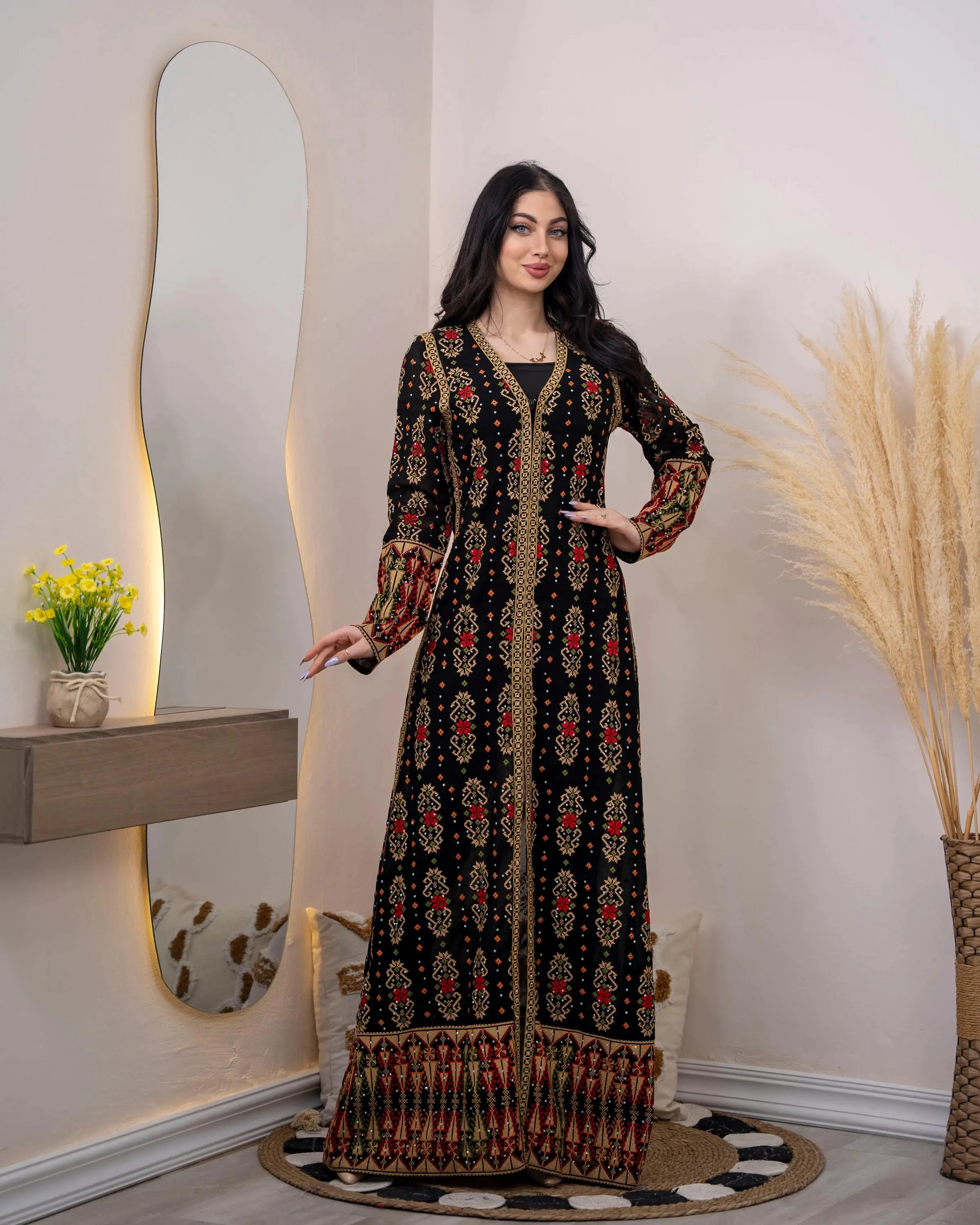 Roses Of Jericho - High Quality Embroidered Palestinian Kaftan/Bisht - JPK Traditions