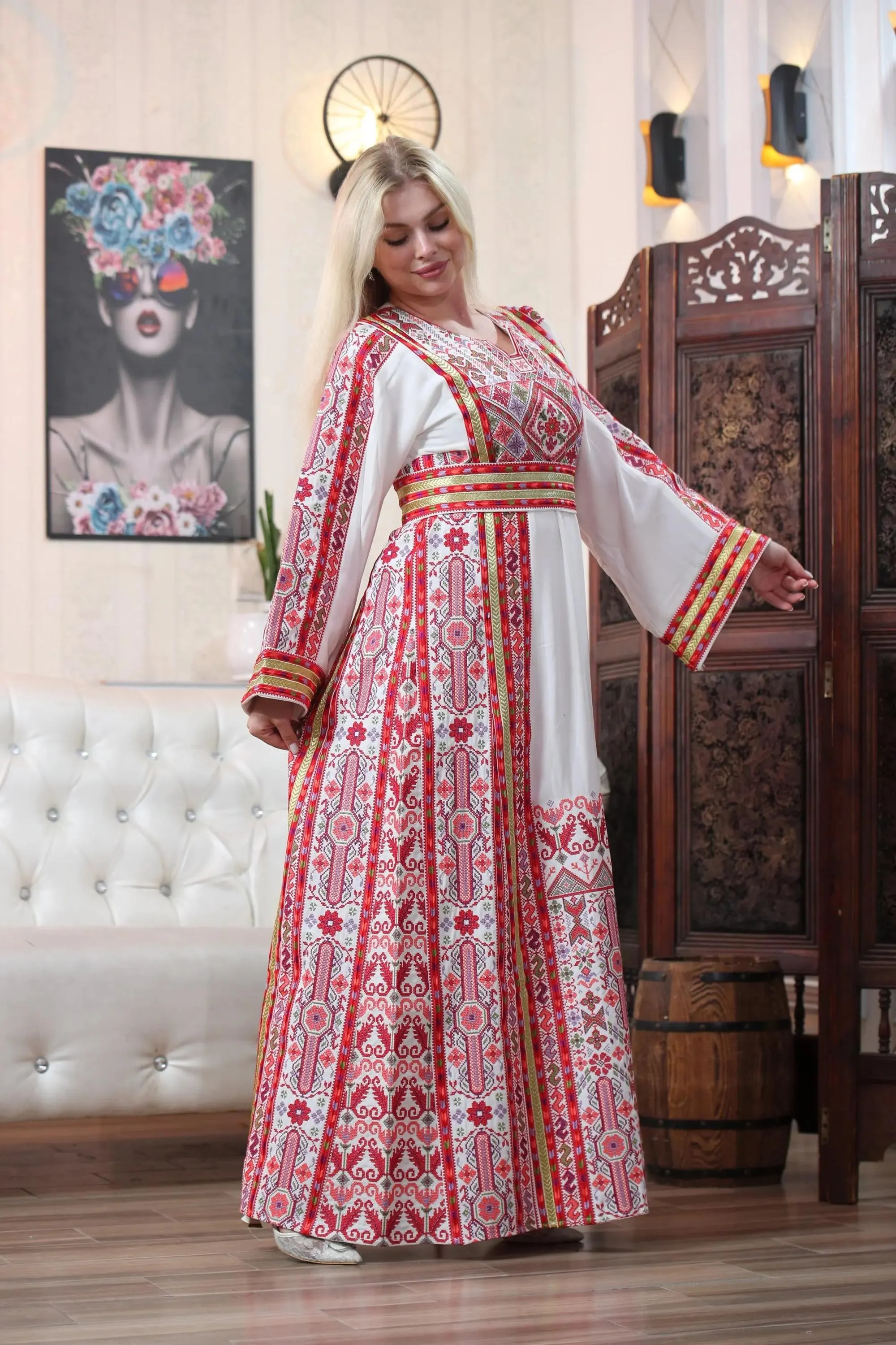 Beam Of Beit Jala - High Quality Traditional Embroidered classic Palestinian Thobe - JPK Traditions