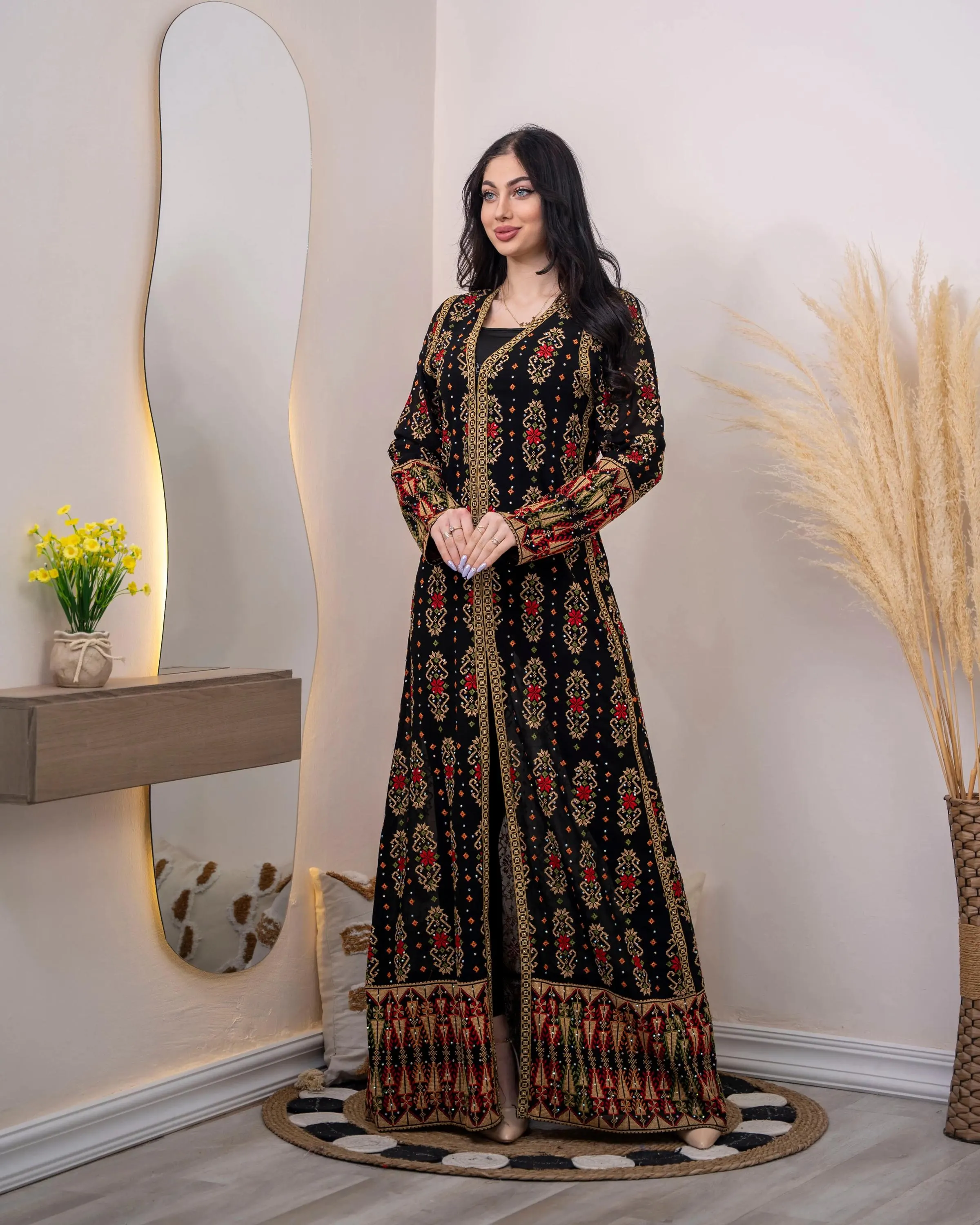 Roses Of Jericho - High Quality Embroidered Palestinian Kaftan/Bisht - JPK Traditions