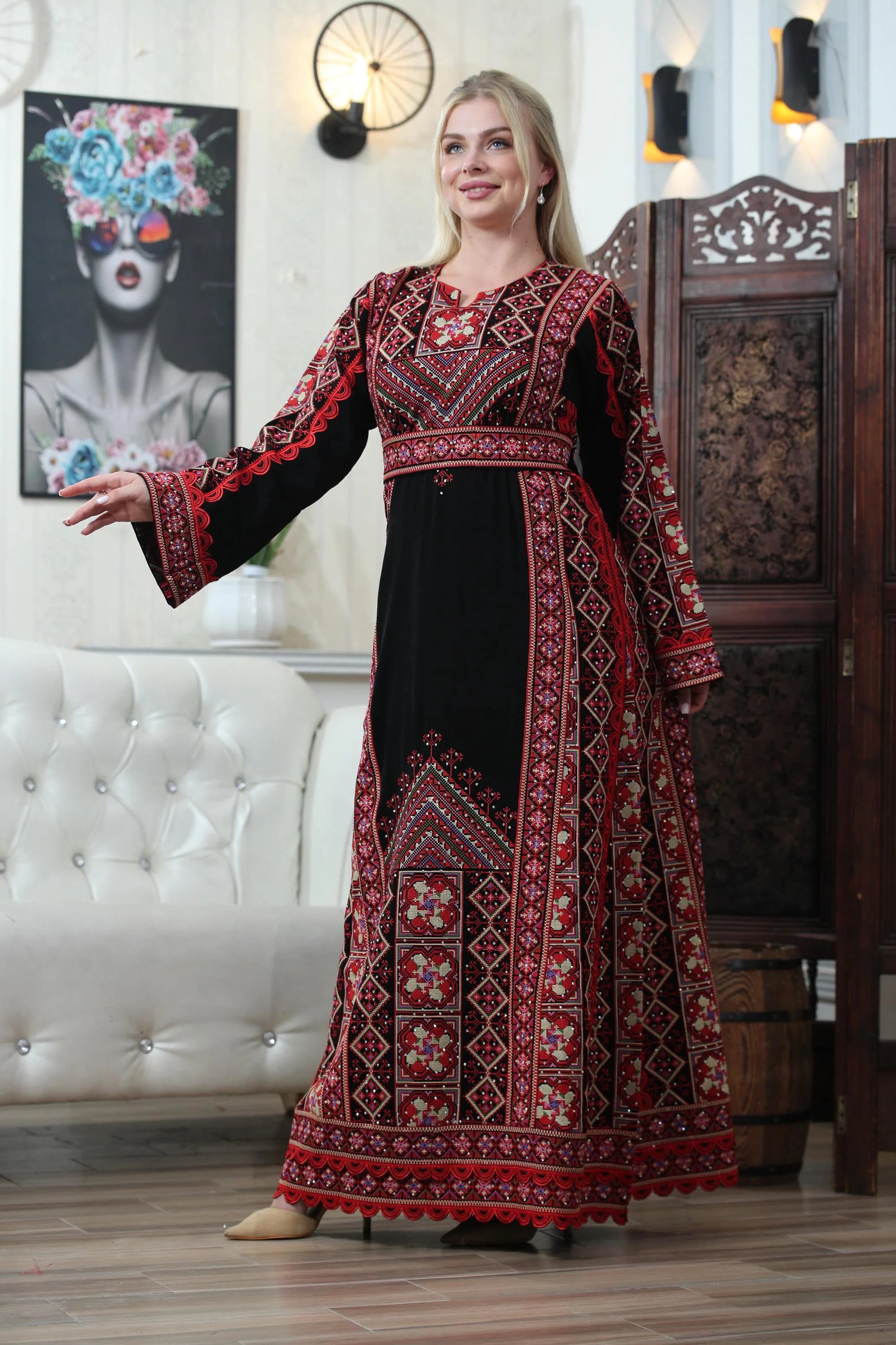 Beam Of Hebron - High Quality Traditional Embroidered Palestinian Thobe