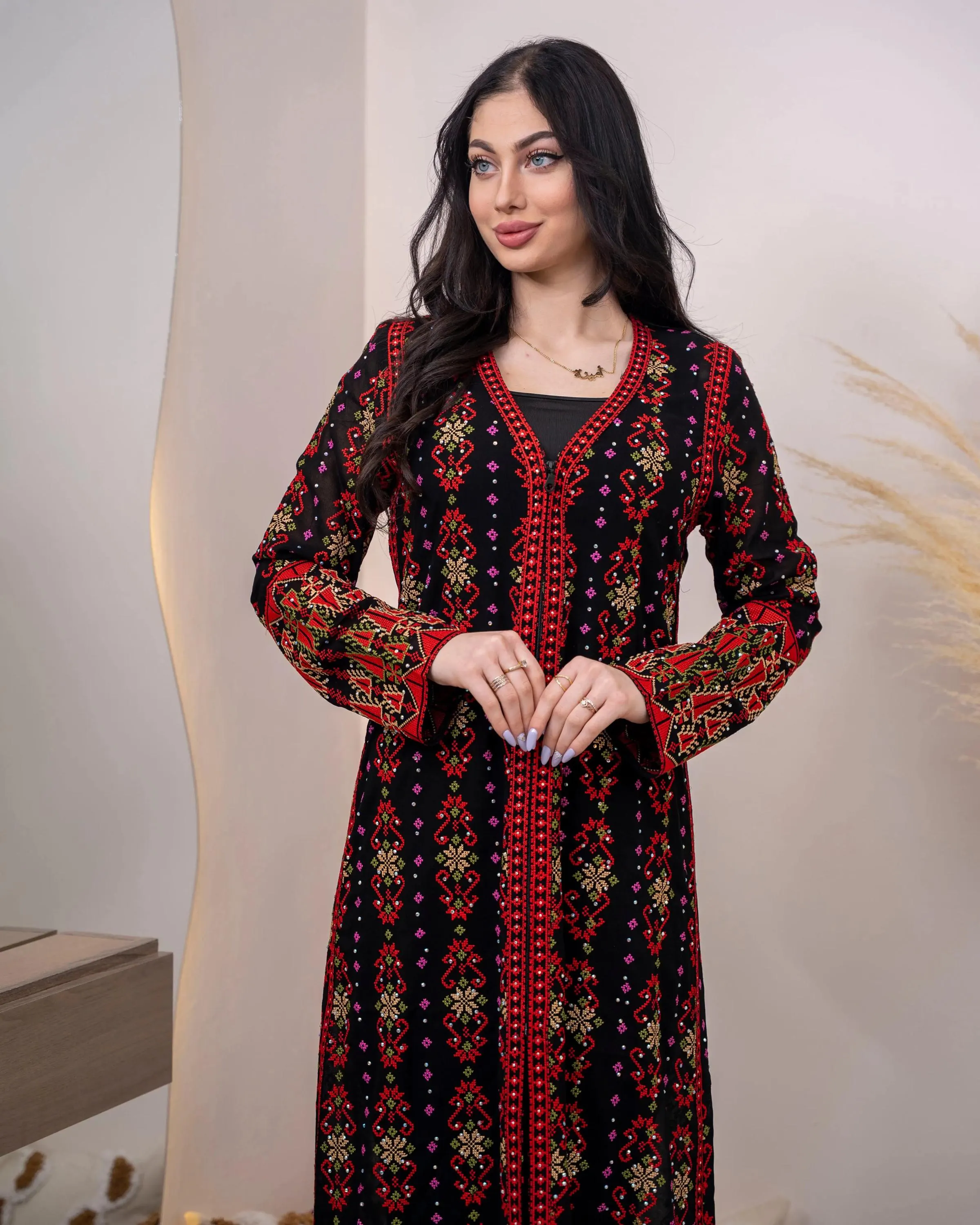 Roses Of Jericho - High Quality Embroidered Palestinian Kaftan/Bisht - JPK Traditions