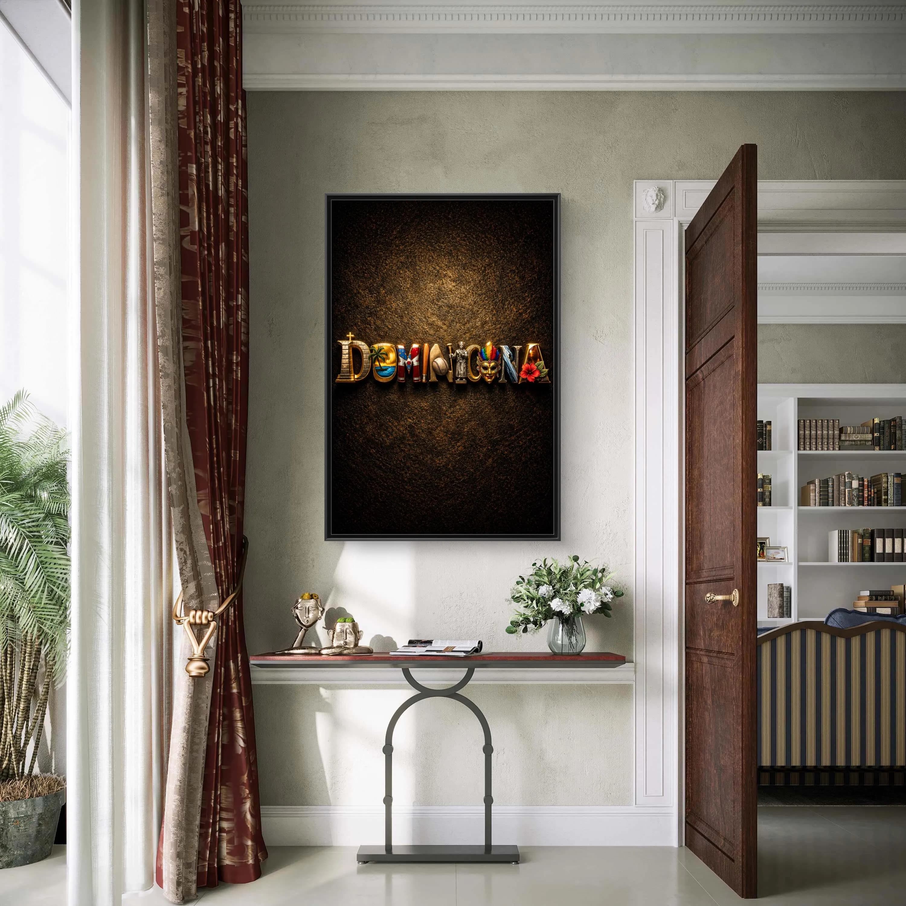 Dominican Republic Typography Canvas Framed - image 5