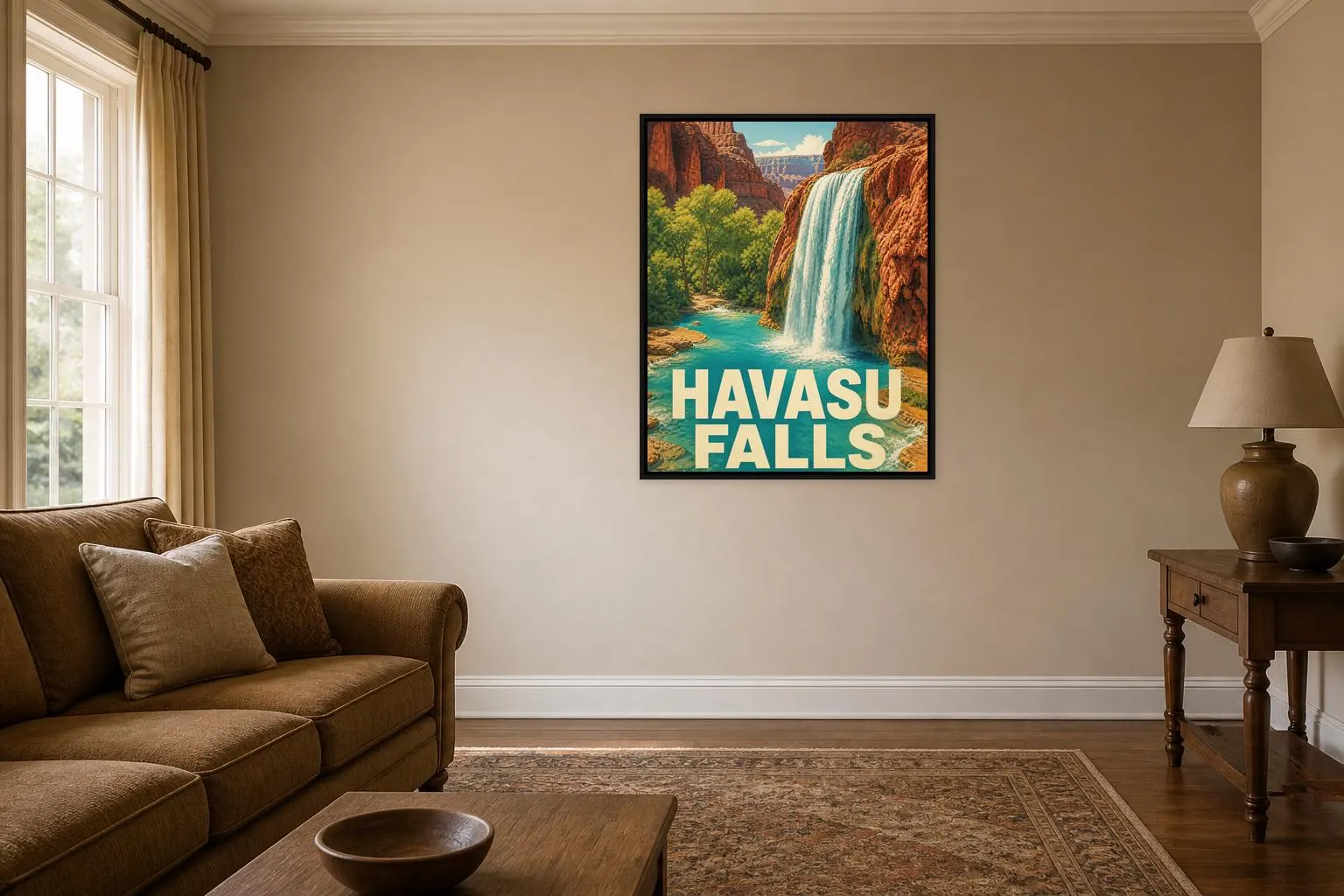 Havasu Falls Framed Canvas, Arizona Waterfall Poster - image 5