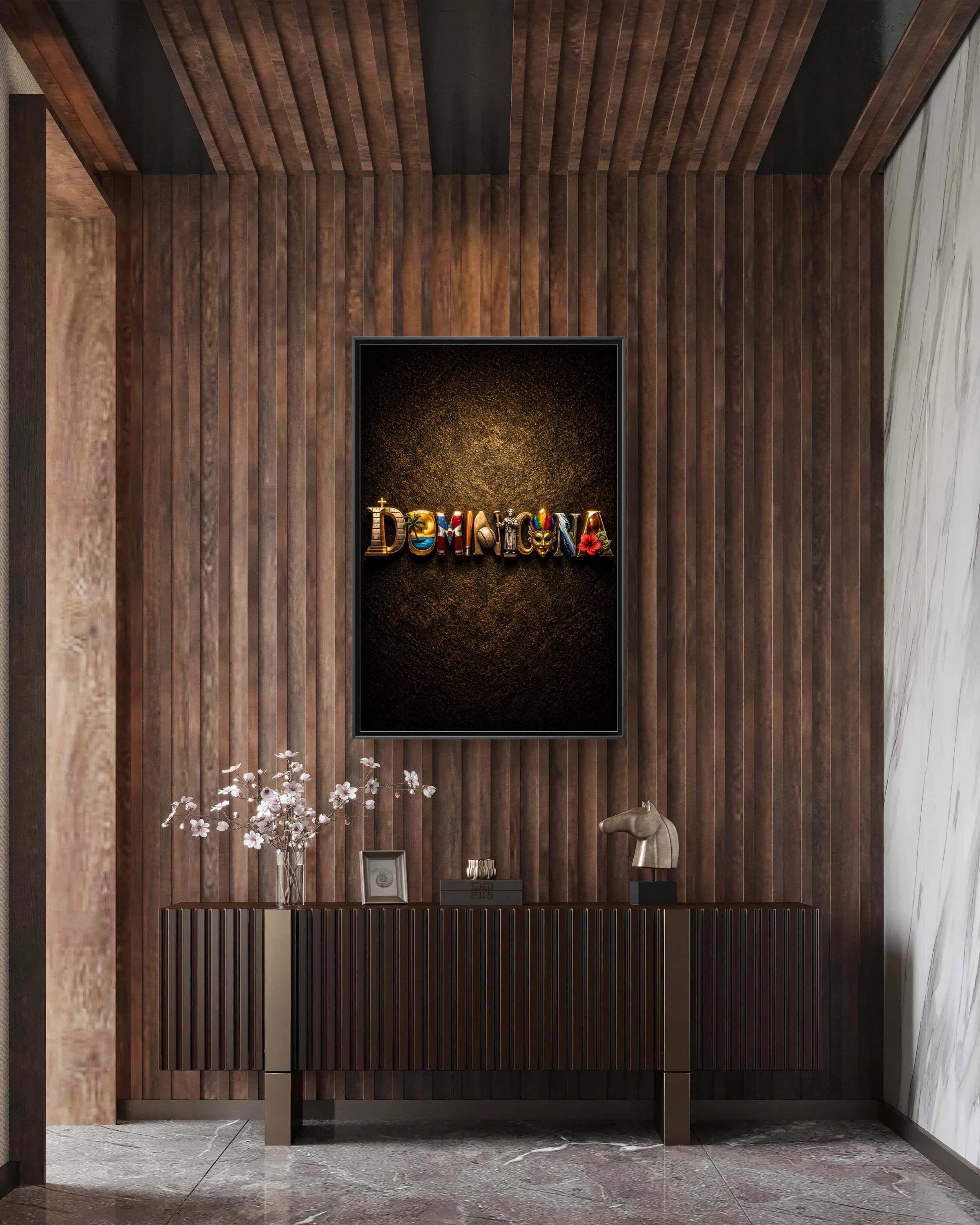 Dominican Republic Typography Canvas Framed - image 3