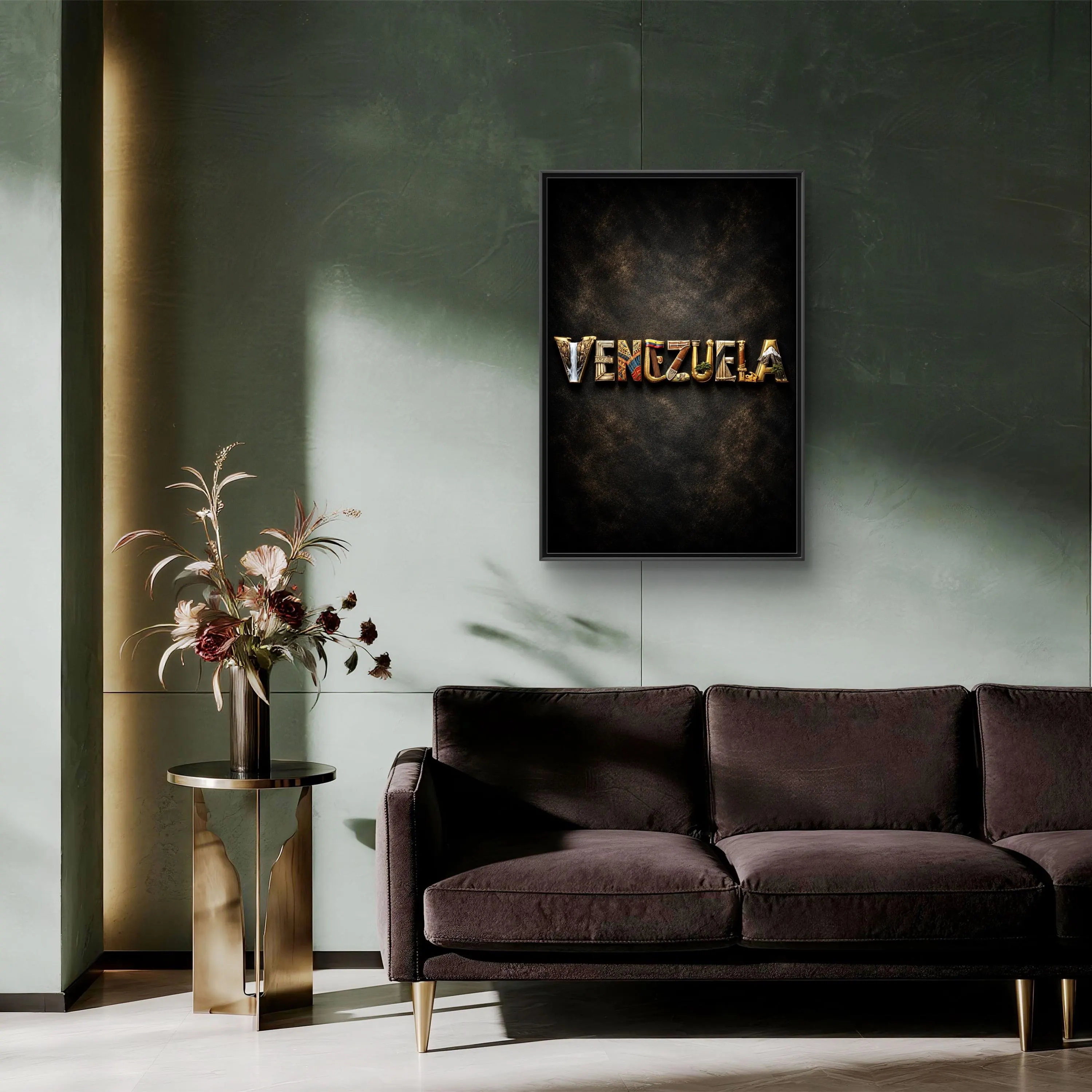 Venezuela Typography Wall Art Canvas Framed - image 3