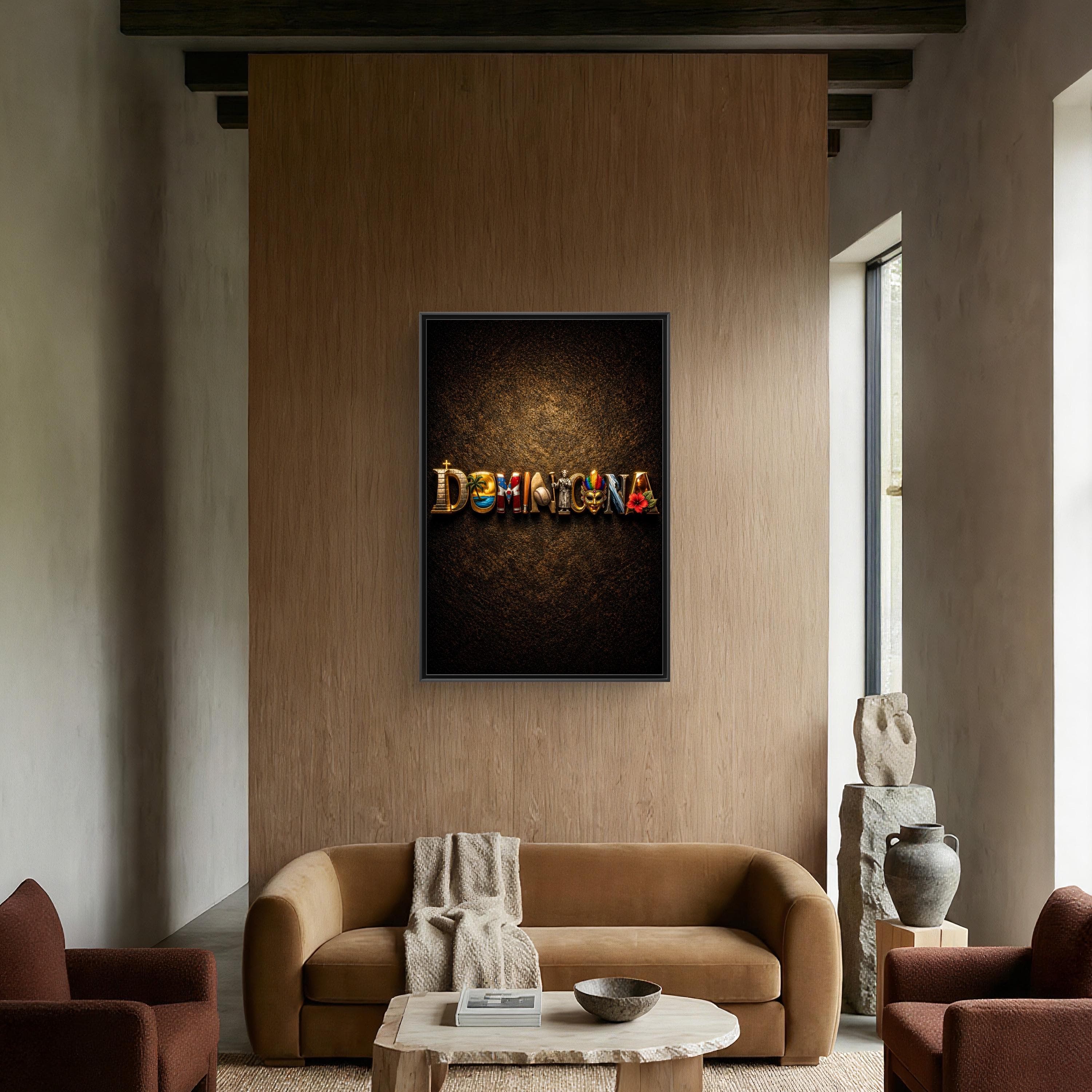 Dominican Republic Typography Canvas Framed - image 4