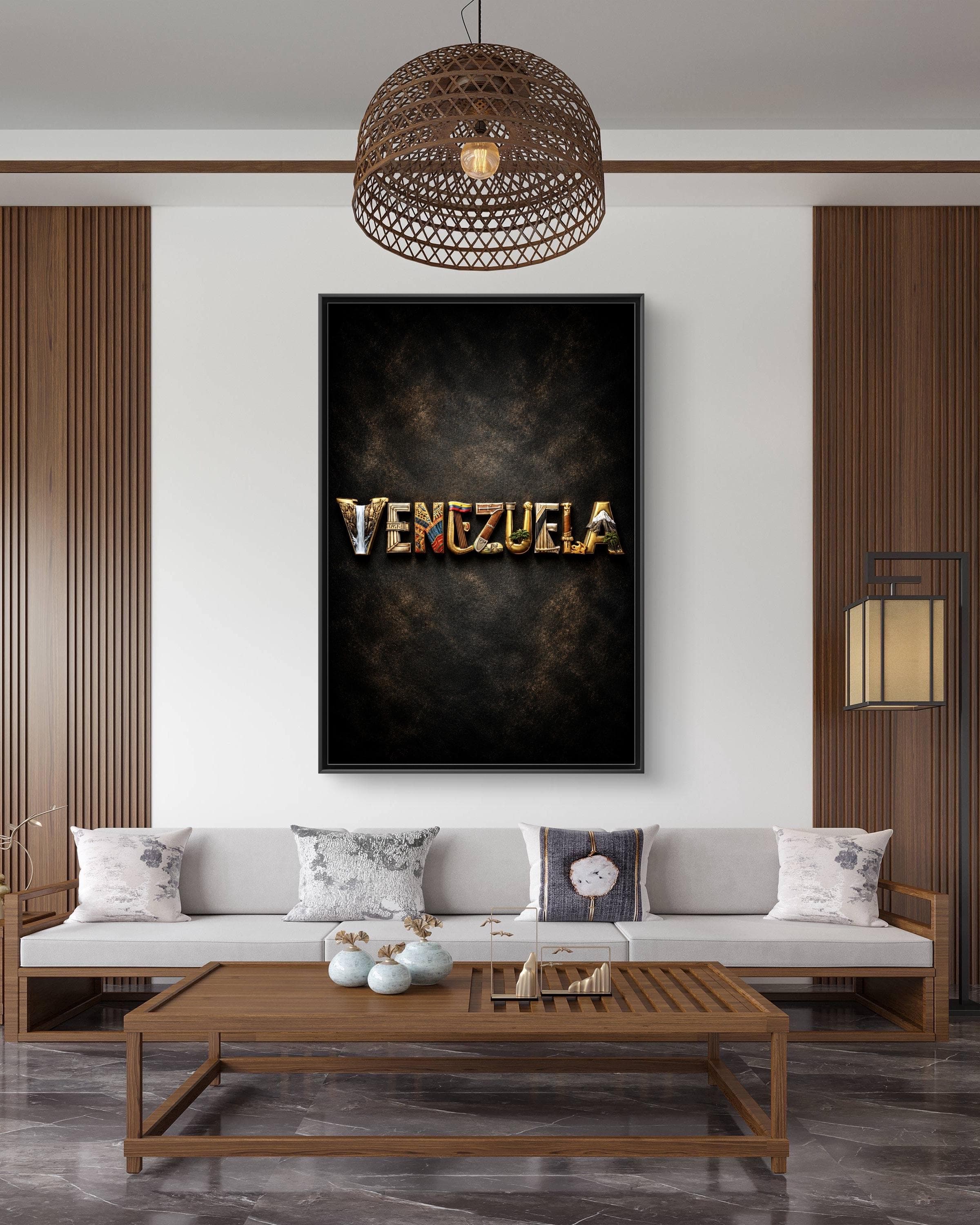 Venezuela Typography Wall Art Canvas Framed - image 5
