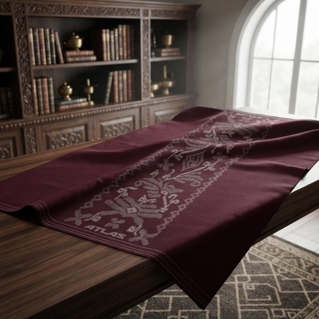 Premium 725 Sarong Maroon with Plain Floral Tumpal Motif - image 4