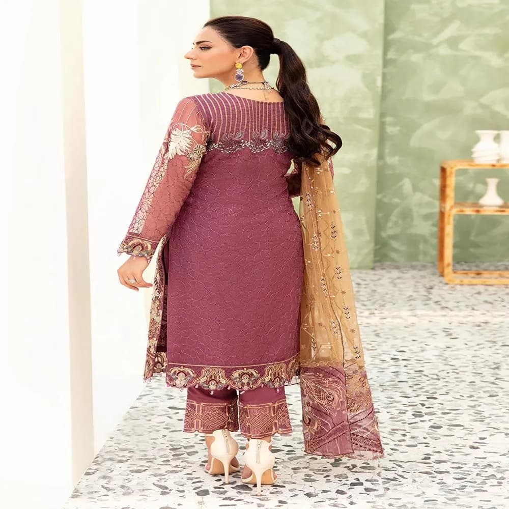 Pakistani wedding dress salwar kameez net organza embroidery outfit - image 5