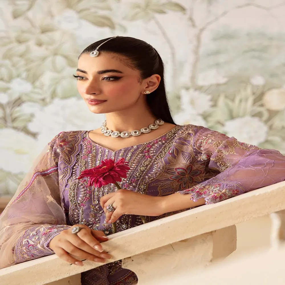 Pakistani And Indian organza net embroidered salwar kameez wedding dress - image 5