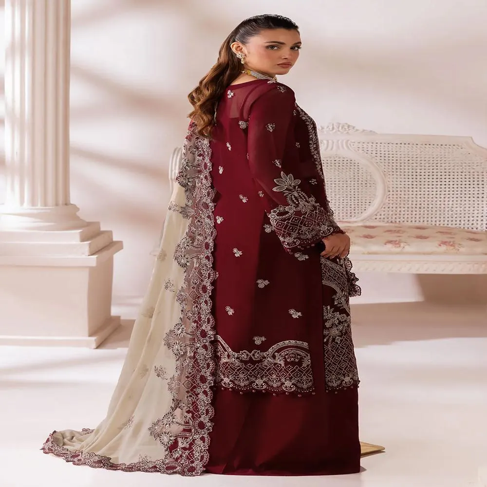 Designer Pakistani Luxury Chiffon 3 Piece Suits Kurta Kurti – Wedding Gift Dress - image 5