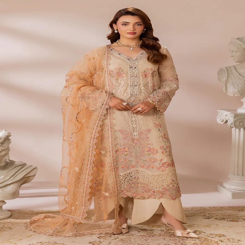 Pakistan and Indian Salwar Kameez Chiffon 3 Piece Suits Kurta Kurti – Wedding Gift Dress - image 5