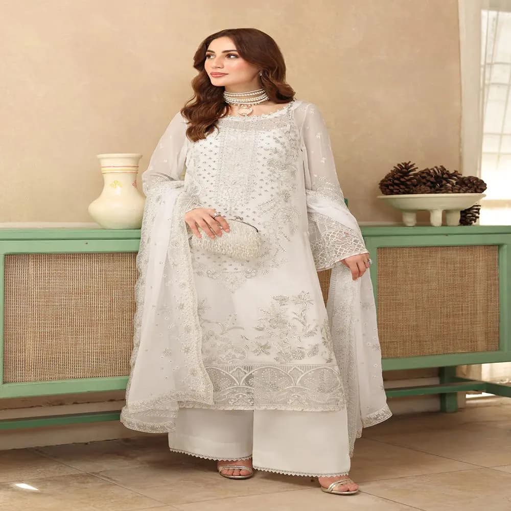 Chiffon Pakistani 3 Piece Suits Kurta Kurti – Wedding Gift Dress - image 5