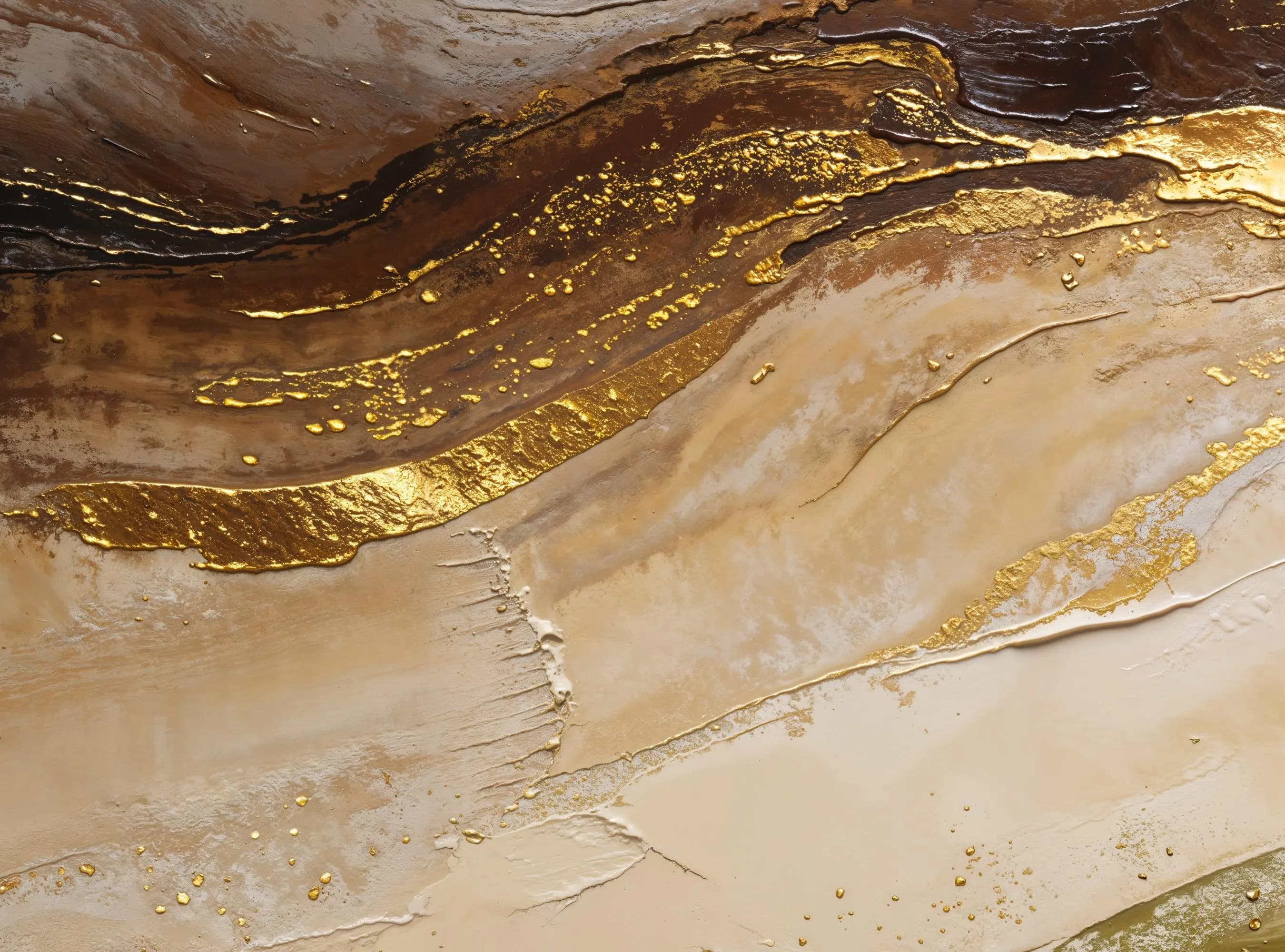 Luxury Neutral Abstract Wall Art, Beige Gold Landscape Painting, Elegant Earth Tone Printable Decor, Modern Impasto Artwork Download - image 5