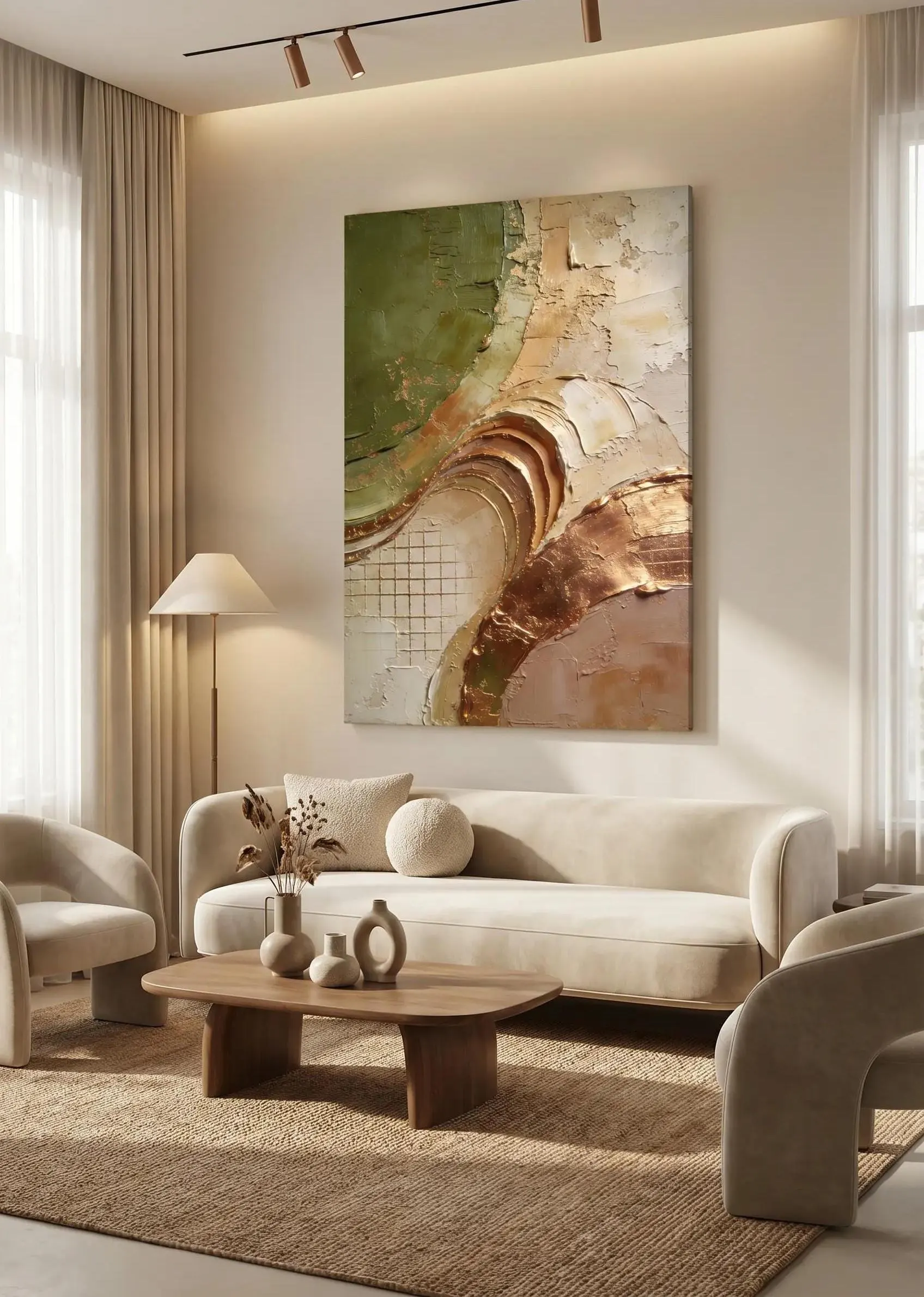 Olive Green Abstract Wall Art, Neutral Beige Gold Texture Art, Luxury Printable Wall Decor, Modern Minimalist Artwork,Instant Download 24x36 - image 2