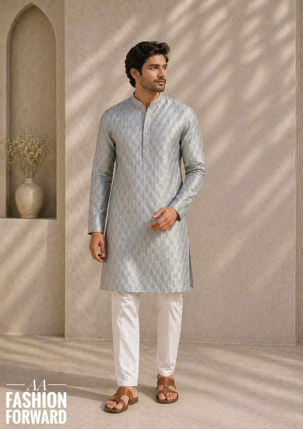 Men's Jacquard kurta pajama set| Festive Indian Ethnic Outfit| Wedding wear kurta - image 3