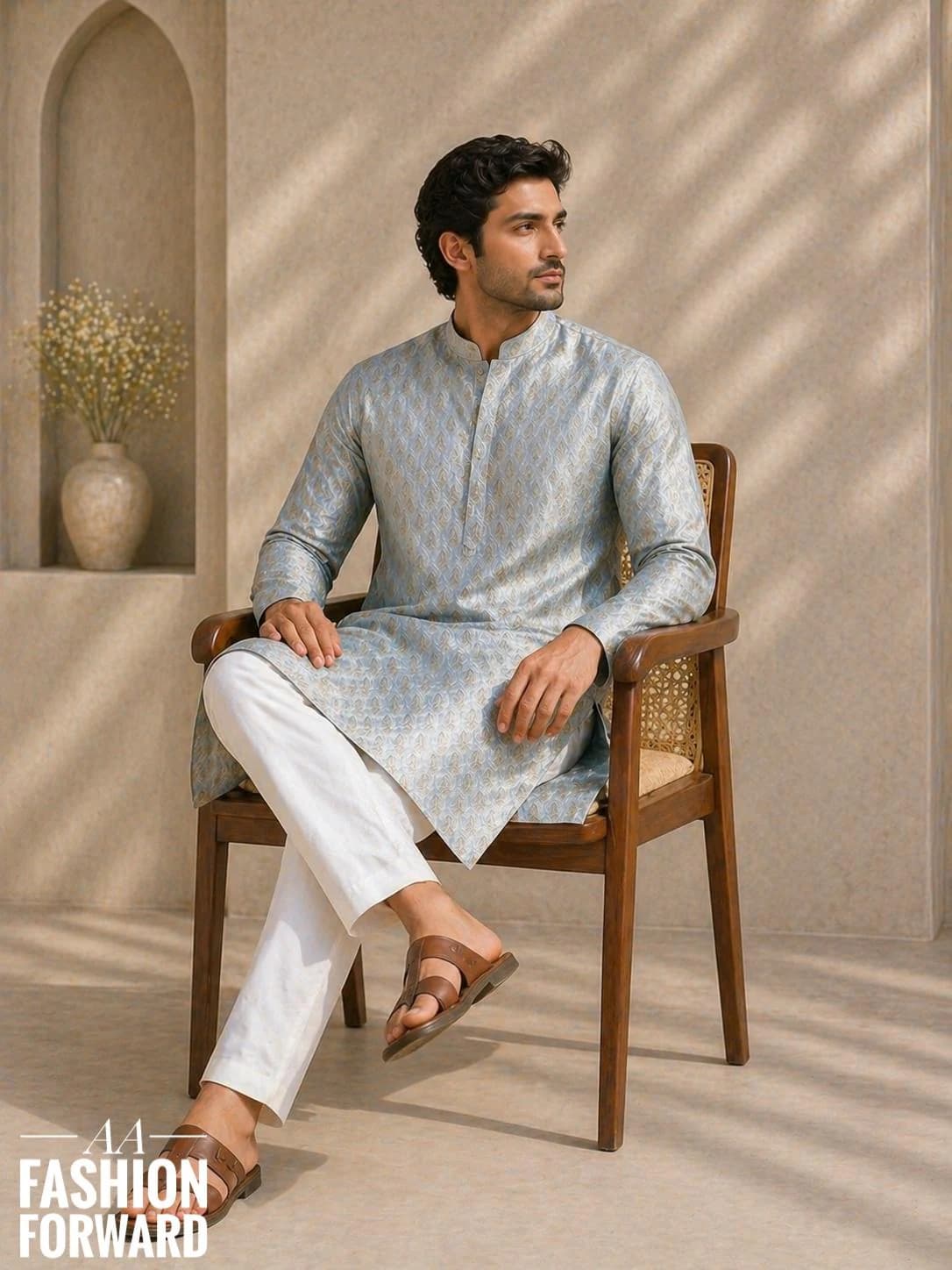 Men's Jacquard kurta pajama set| Festive Indian Ethnic Outfit| Wedding wear kurta - image 4