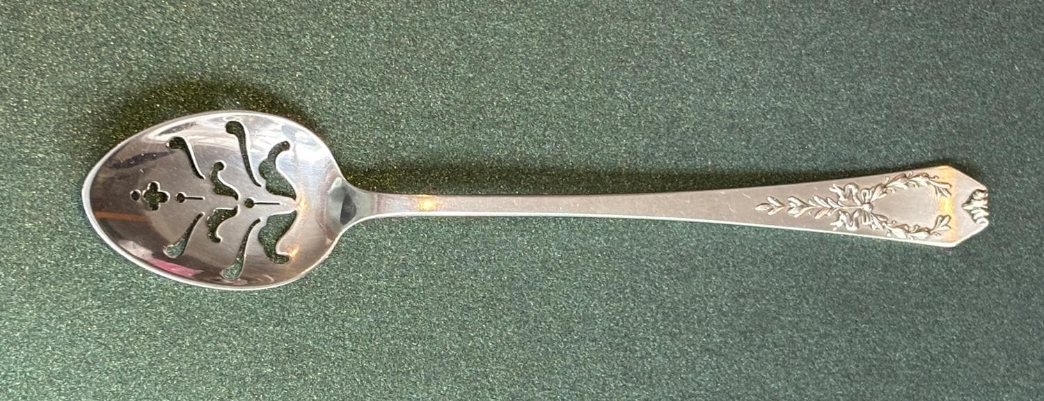Pierced Sterling Silver Madam Jumel Olive Spoon - image 3