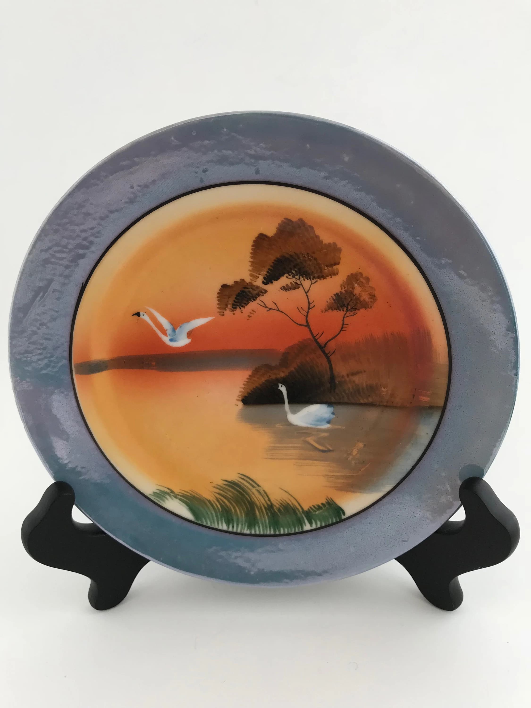 Vintage Japanese Plate. Lustreware Dessert Plate. China Cake Plate. Ceramic. 1940s-1950s. Collectible Asian Porcelain Dinnerware, Gift. - image 4