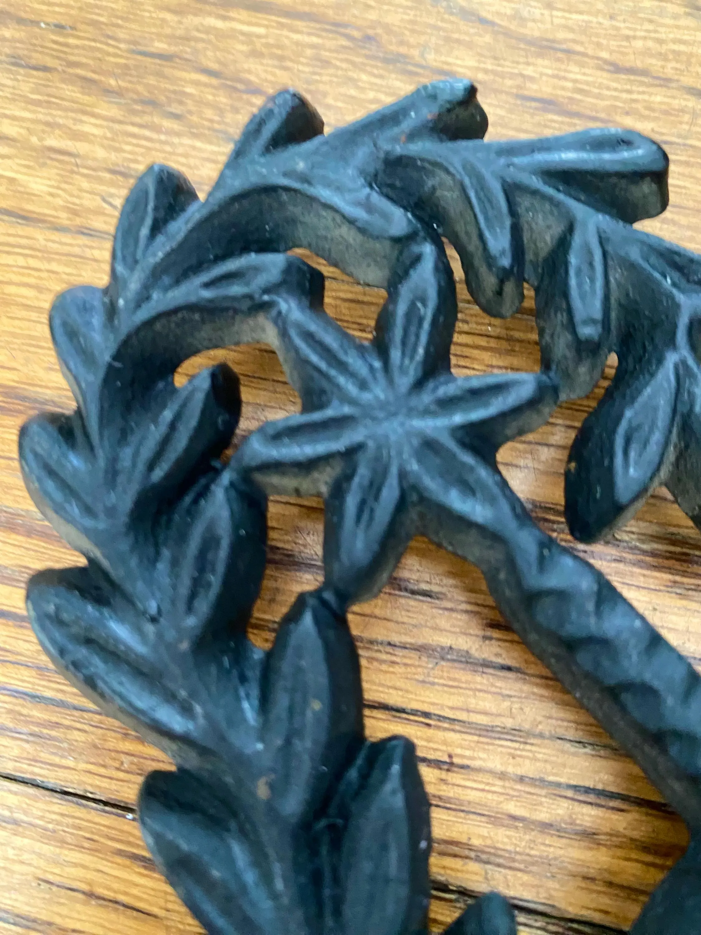 Vintage Trivet. Black Cast, Wrought Iron JZH Historical Artifact 1948T. Farmhouse, Country, Rustic, Collectible Kitchen Ware. Wall Art - image 5