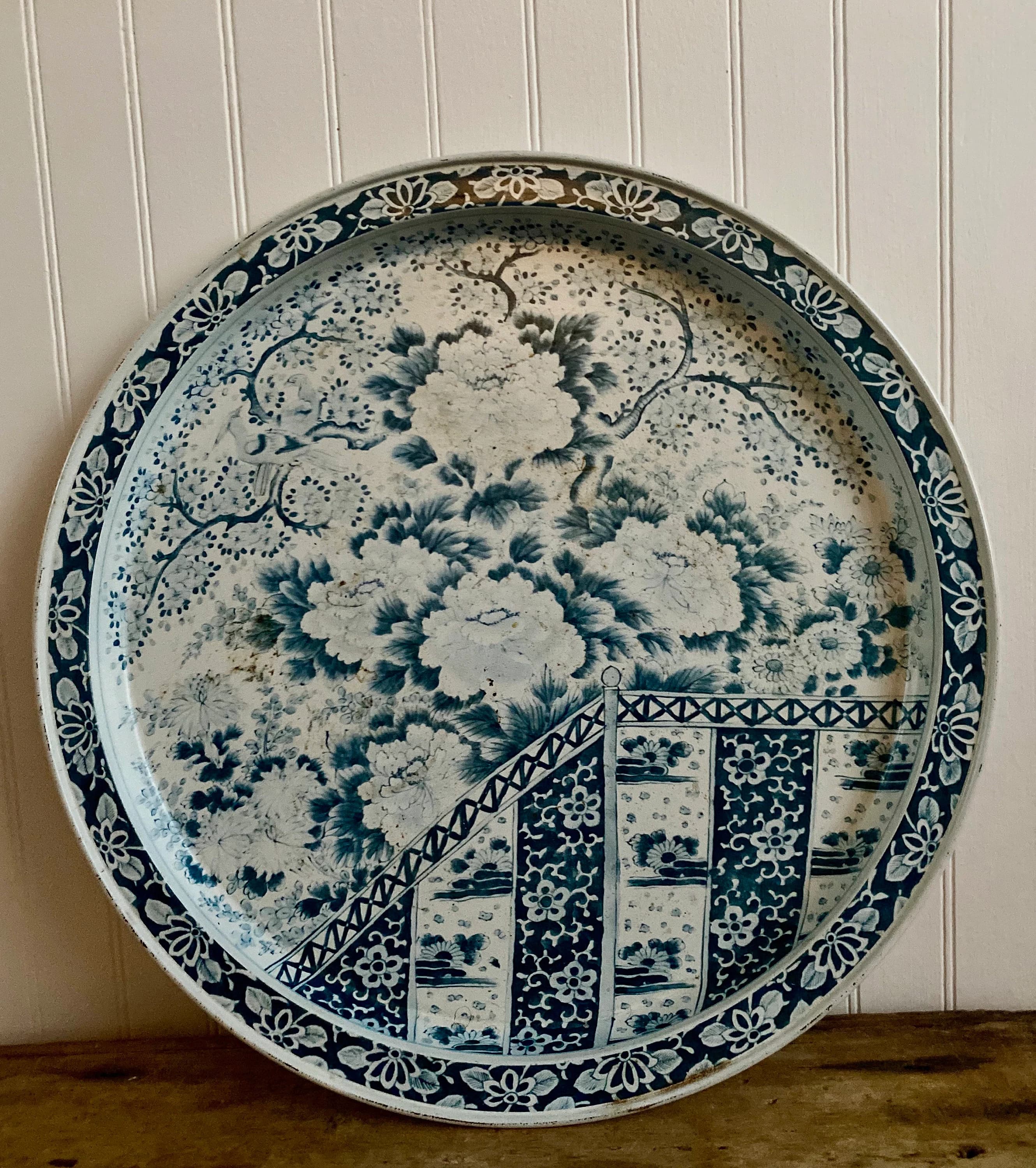 Vintage Metal Tray. Blue Willow. Fabcraft, USA, 1950s Collectible. Kitchen, Entertaining Ware. Ming Dynasty Replica. Spic and Span Gift. - image 4