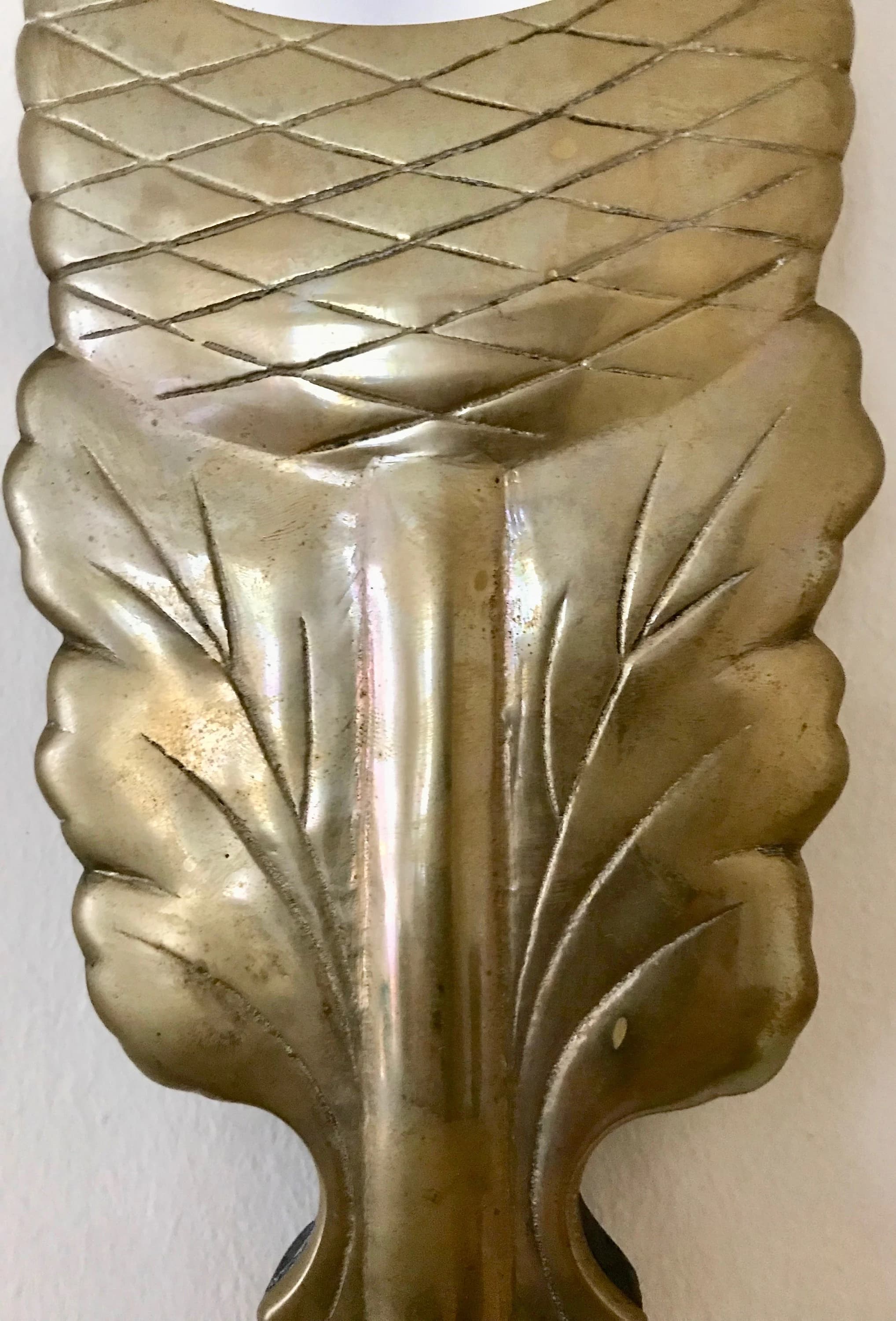 Vintage Brass Sconces. Chapman Mirror Wall Pair. Oak Leaf and Acorn Design. Stunning Candle Lighting. Traditional, Colonial Design. Gift. - image 5