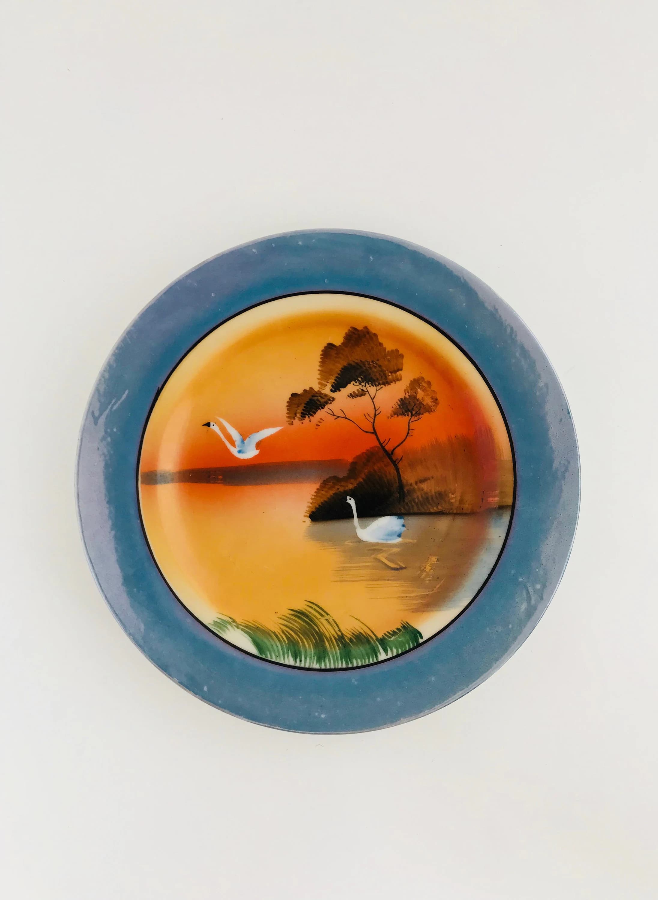 Vintage Japanese Plate. Lustreware Dessert Plate. China Cake Plate. Ceramic. 1940s-1950s. Collectible Asian Porcelain Dinnerware, Gift. - image 3