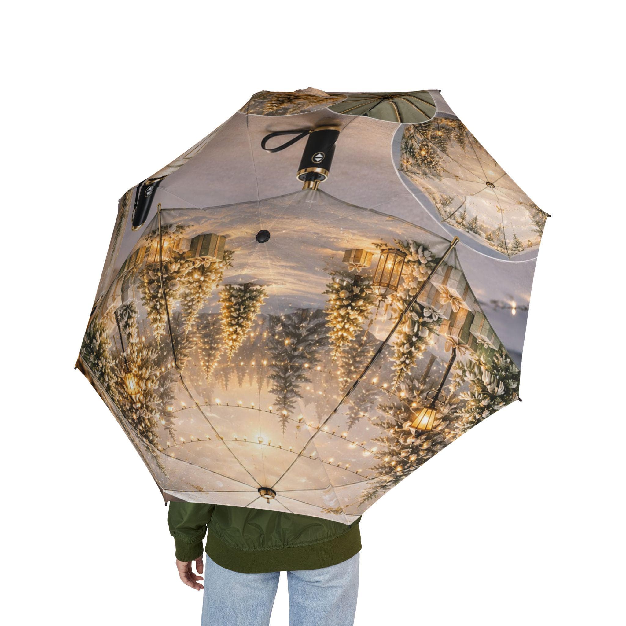 Christmas Tree Lights Umbrella | Foldable Semi-Automatic Umbrella - image 4
