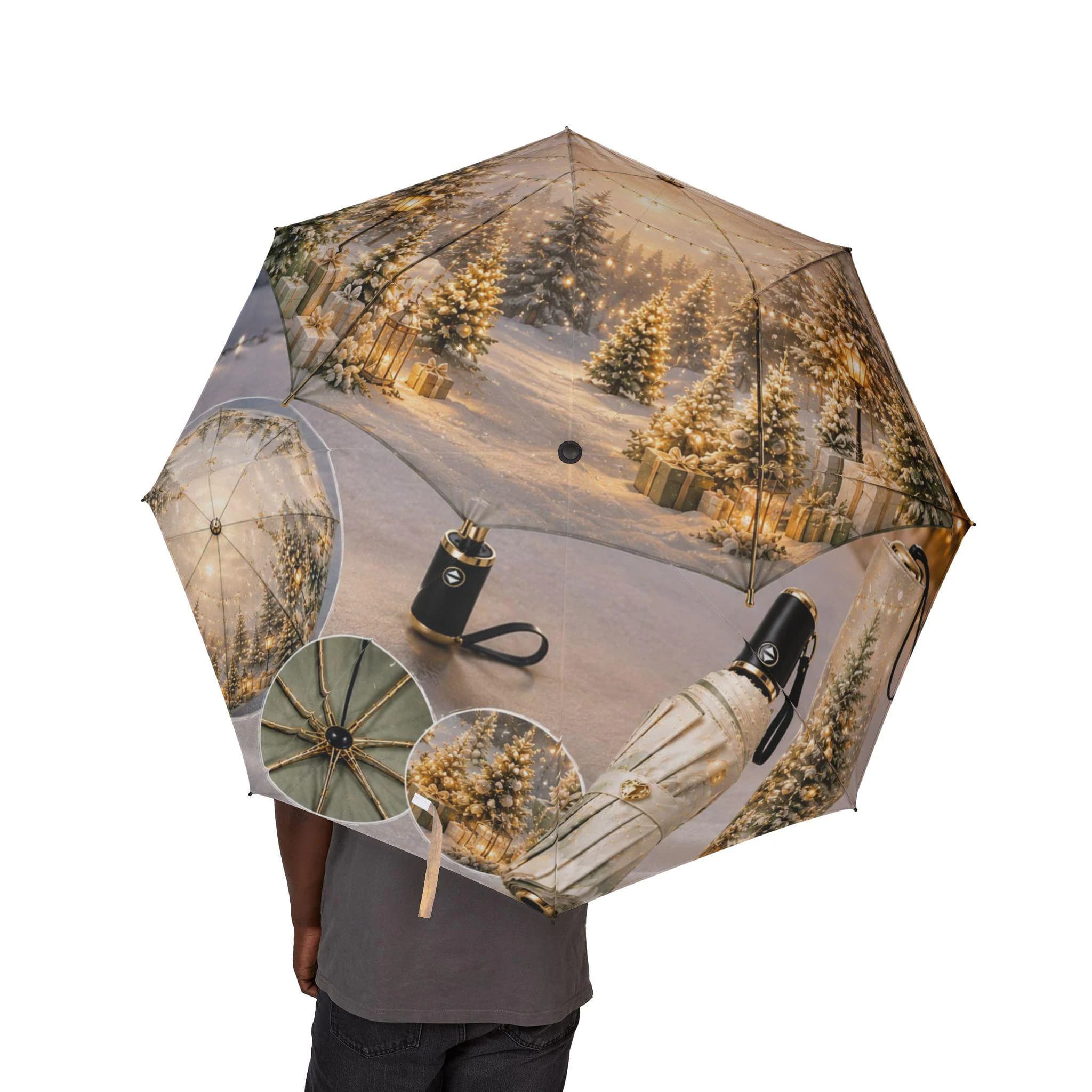 Christmas Tree Lights Umbrella | Foldable Semi-Automatic Umbrella - image 5